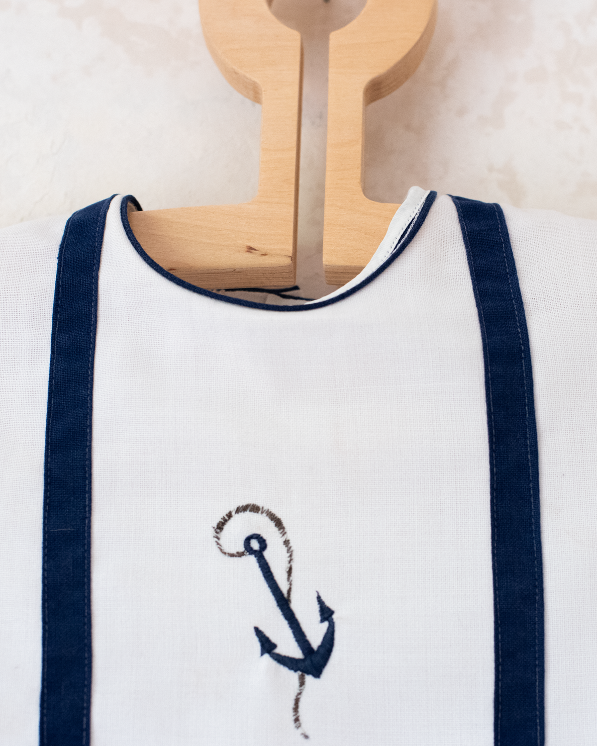 Sailor dress with anchor and fleece from the 50s | 12-18 months