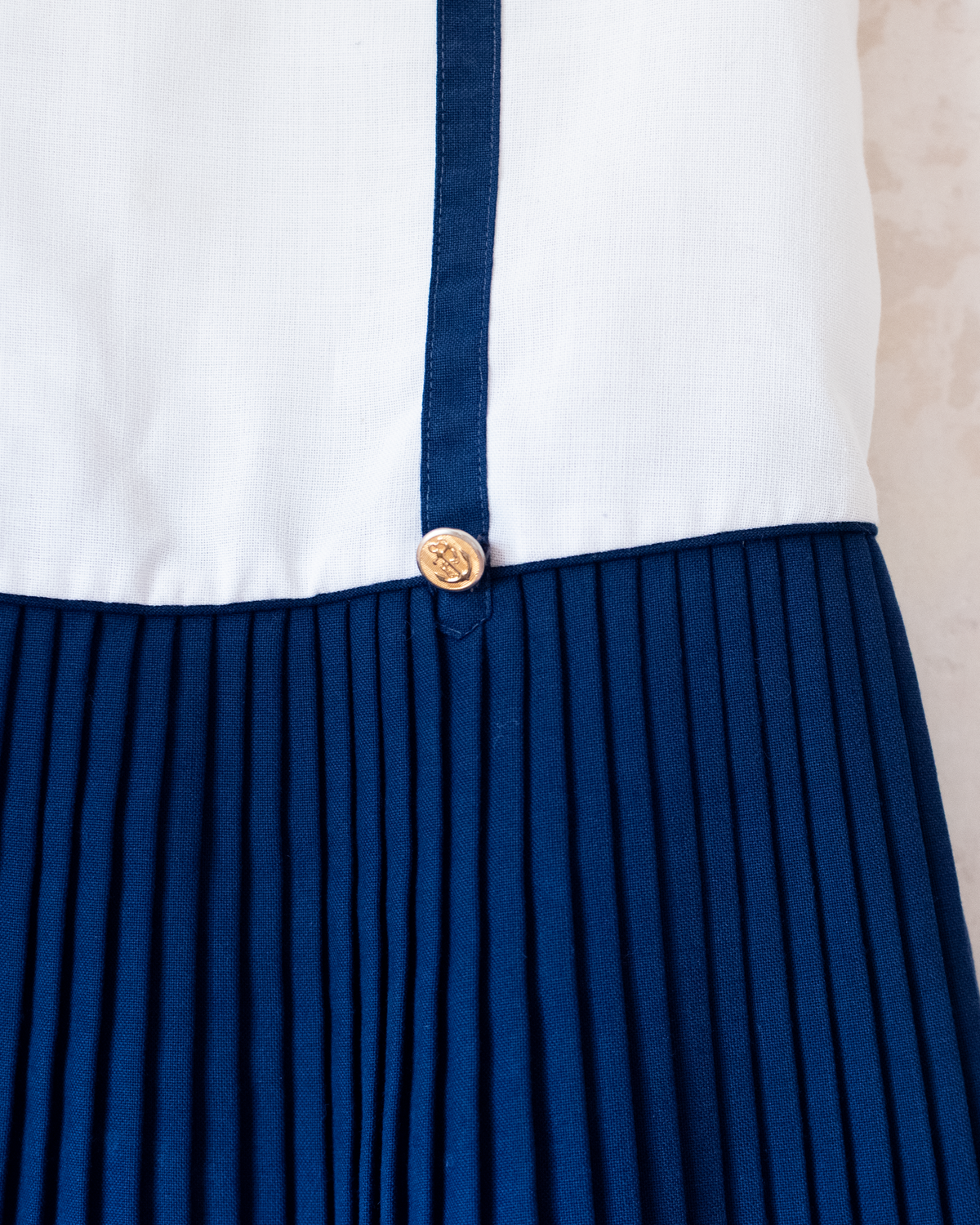 Sailor dress with anchor and fleece from the 50s | 12-18 months