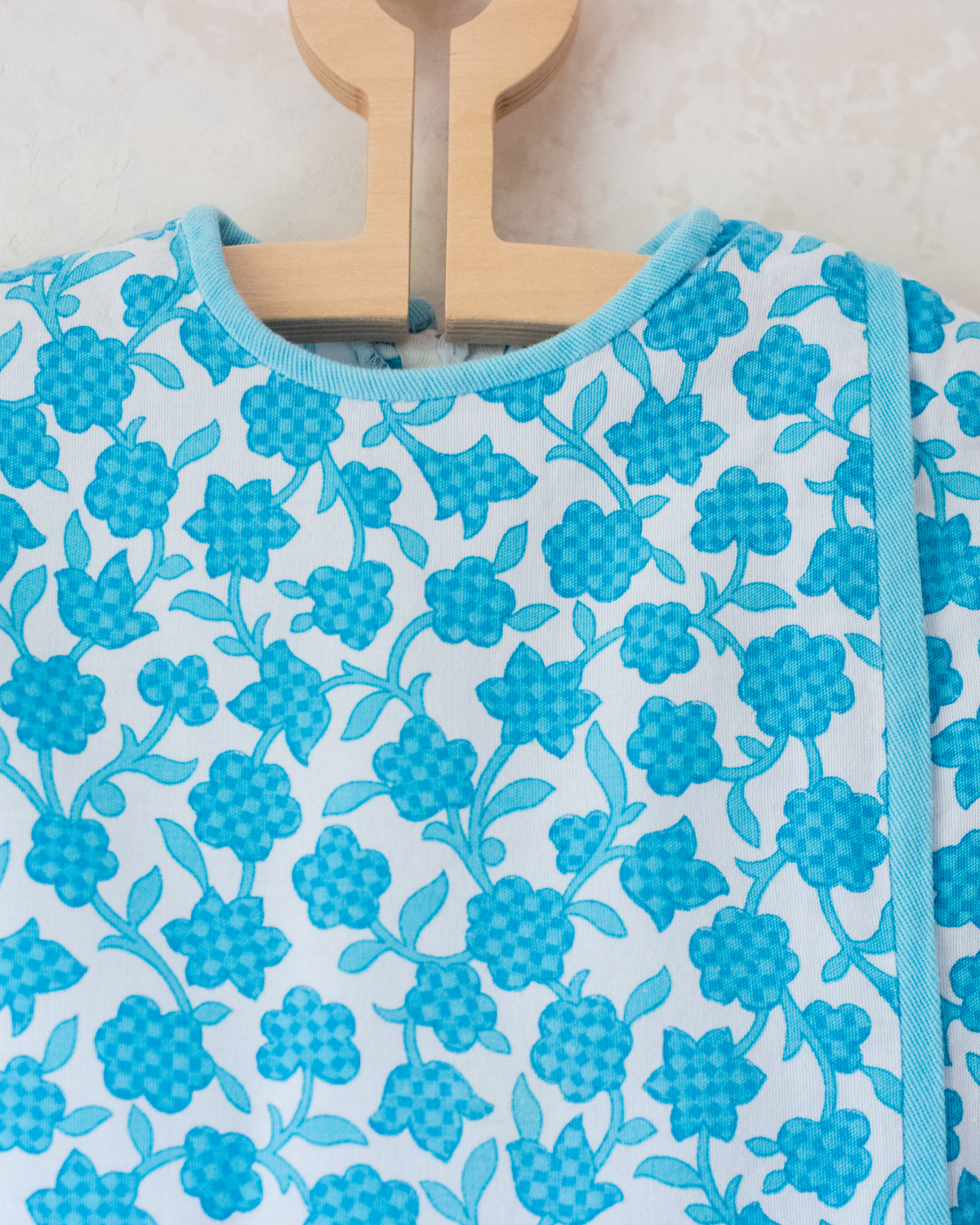 Sixties floral tunic in turquoise and white | 7-8 years