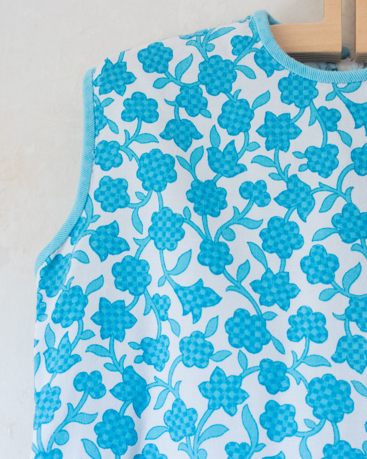 Sixties floral tunic in turquoise and white | 7-8 years