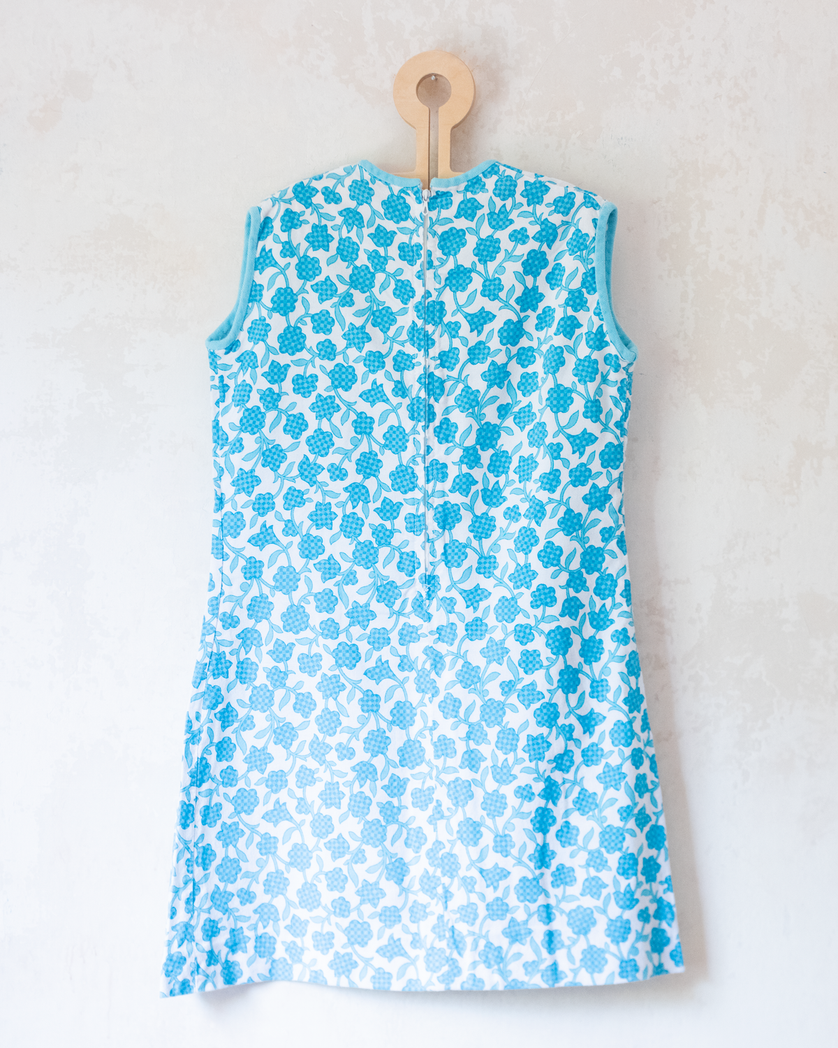 Sixties floral tunic in turquoise and white | 7-8 years