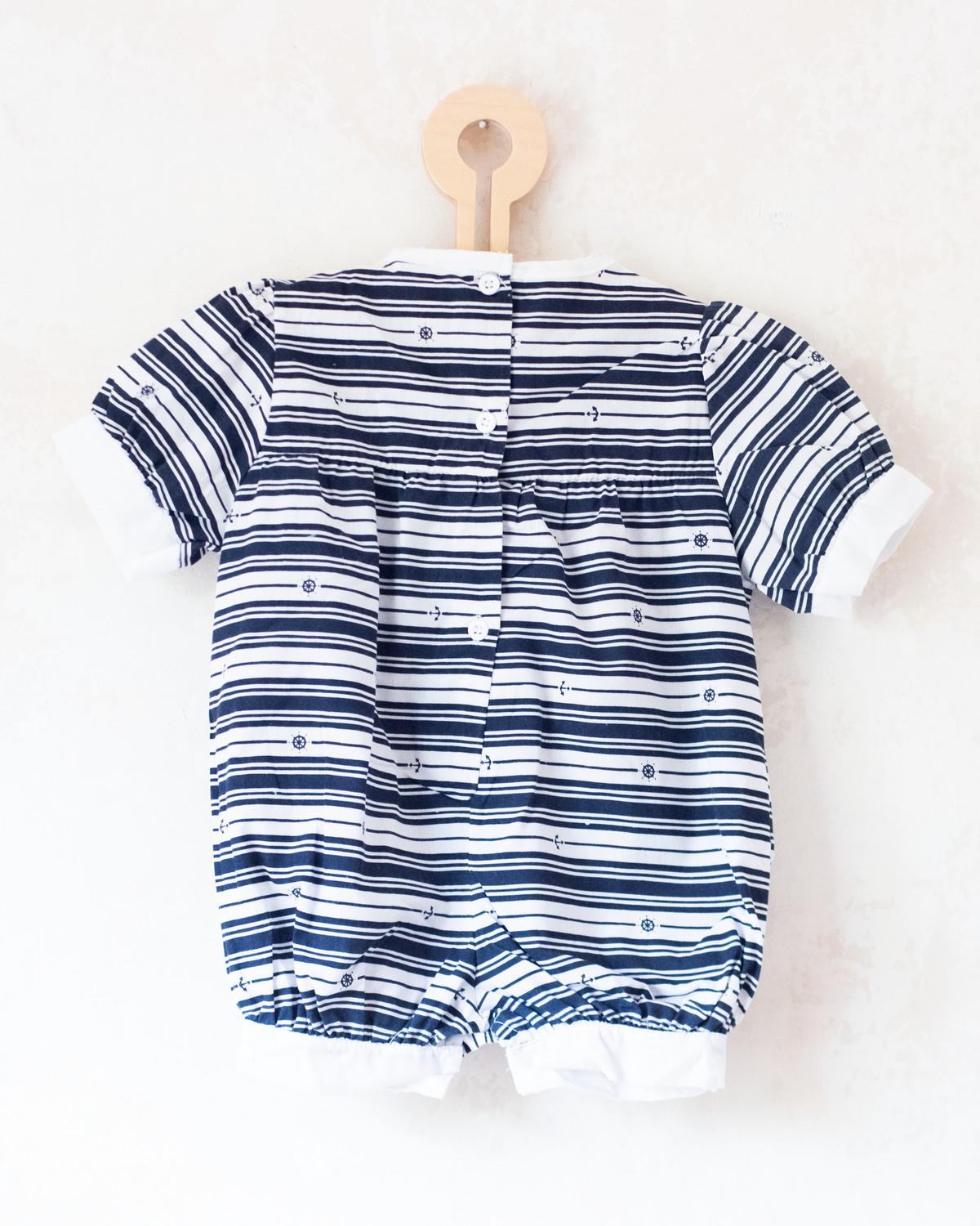 Sailor overalls with stripes and anchors | 12-18 months