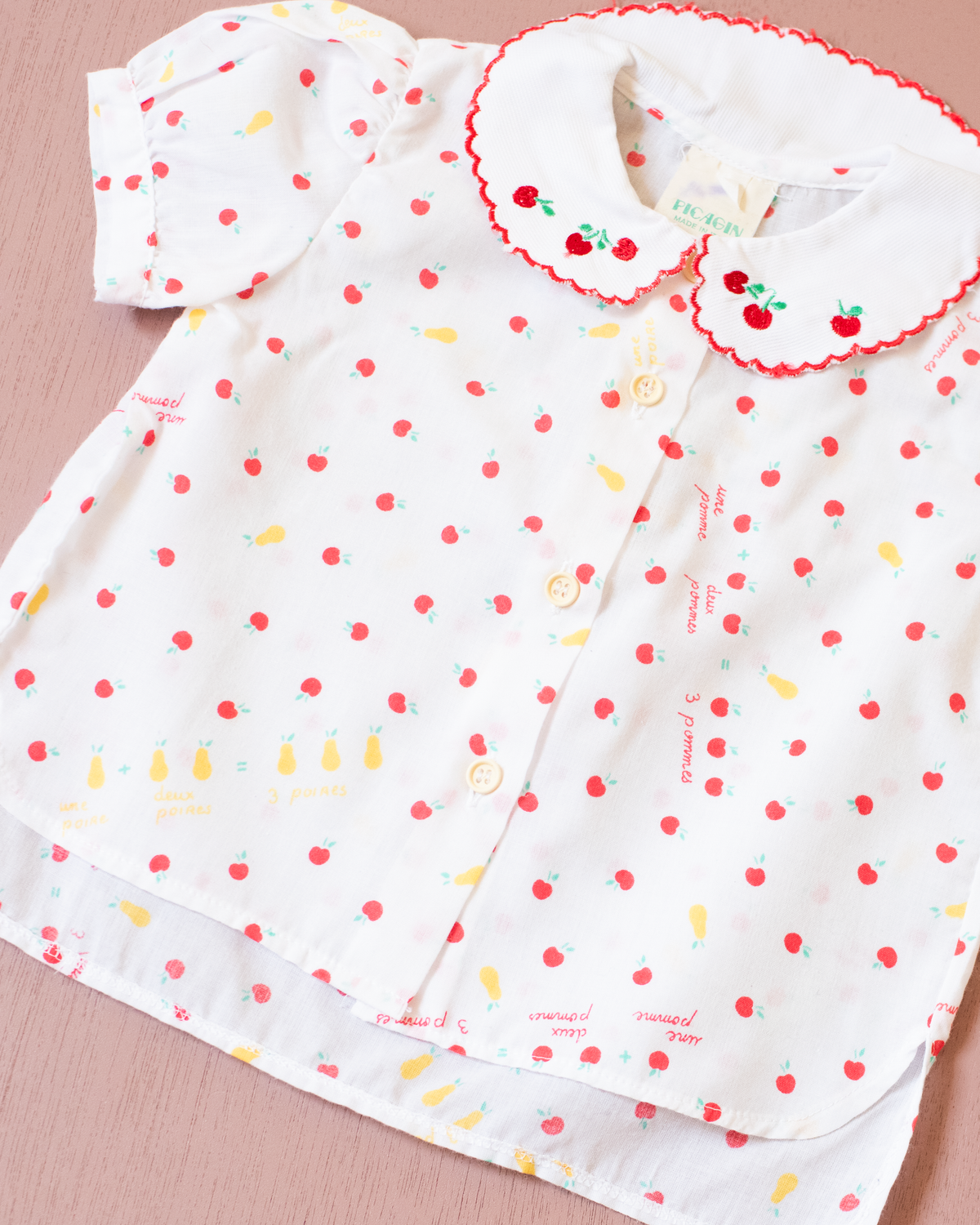 Button-down shirt with apples and pears | 12-18 months