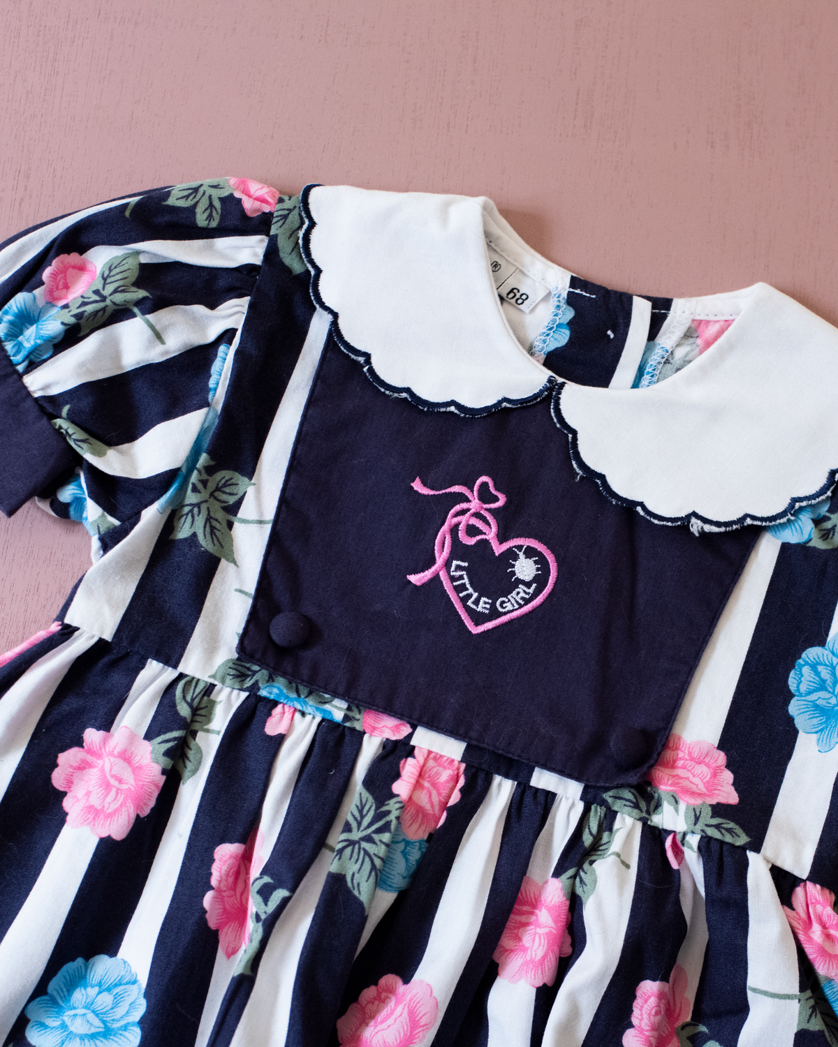 Dress with roses from the 80s | 3-6 months