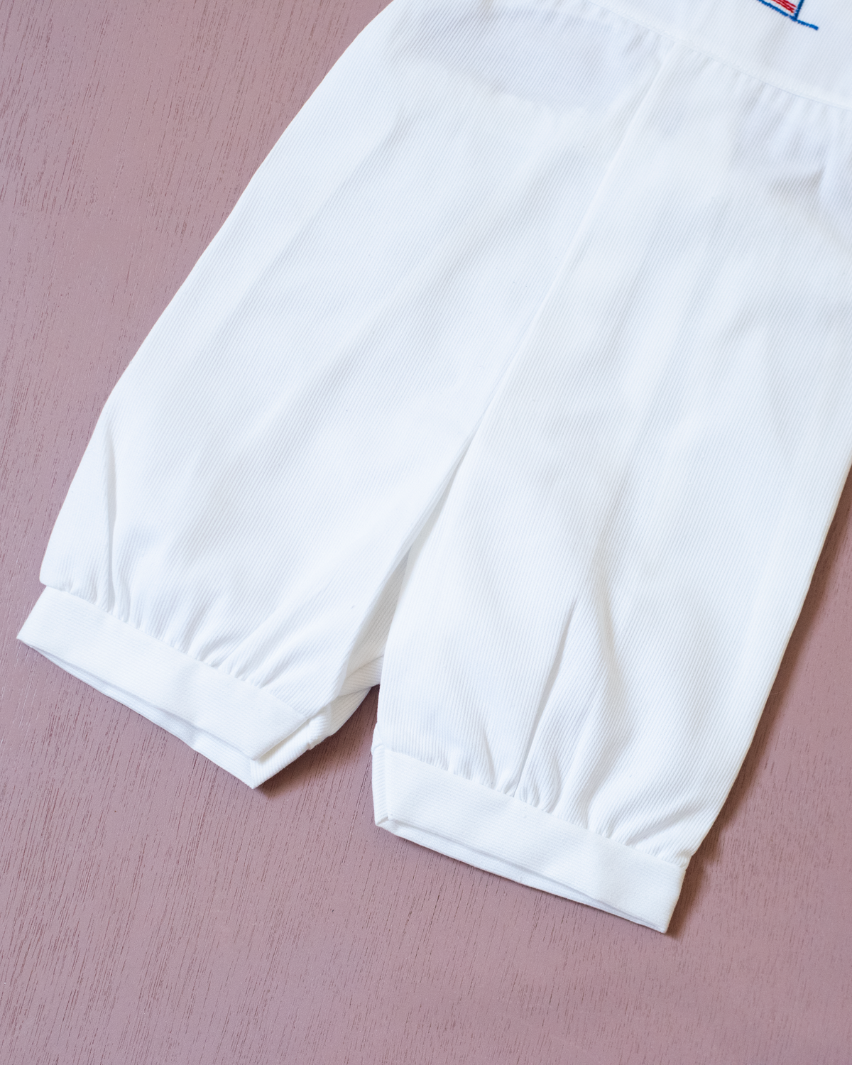 White romper with summer embroidery | Spanish deadstock | 3-6 months