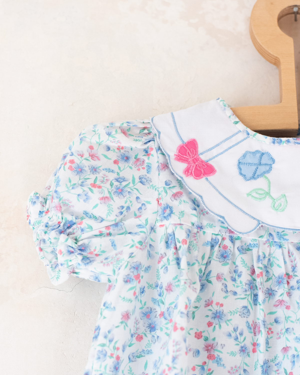 Floral dress with embroidered collar | 3-6 months