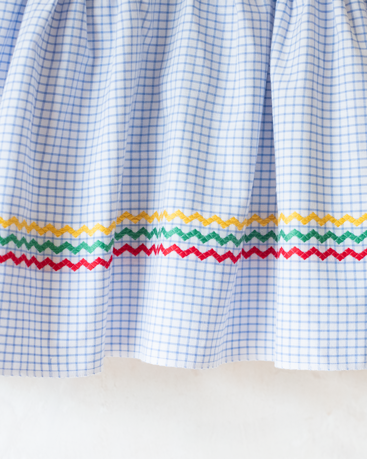 Plaid dress with colorful lace strips | 2-3 years