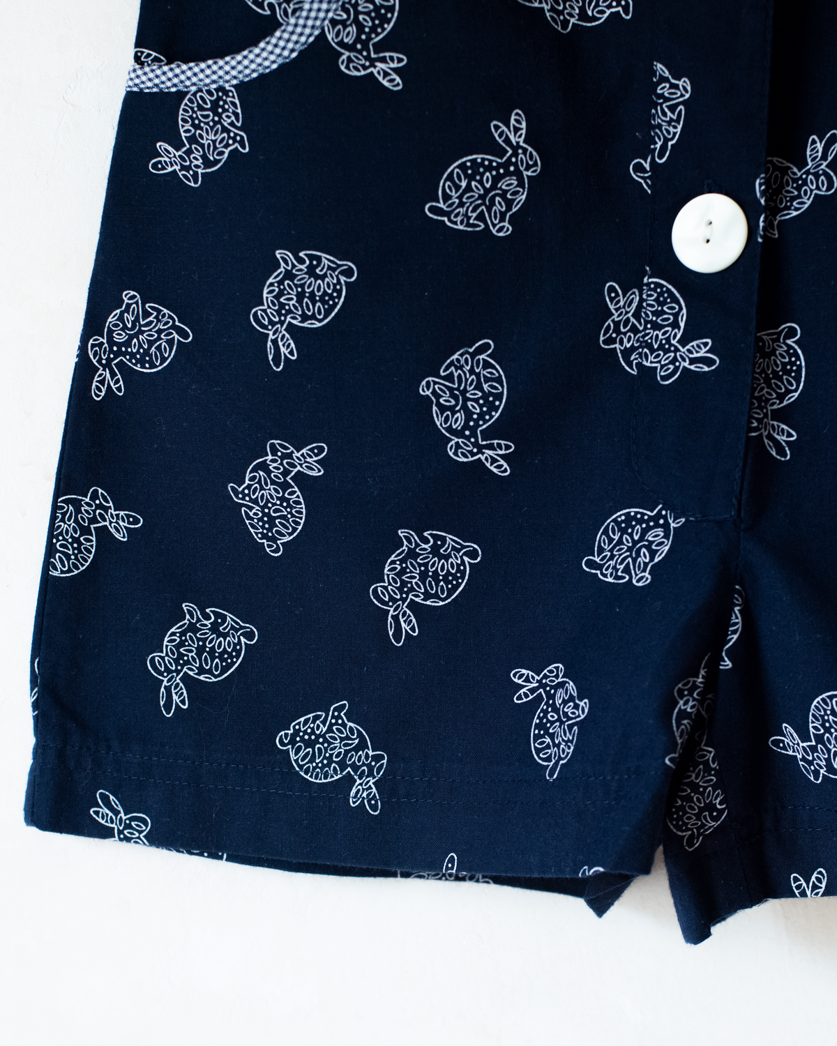 Blue short romper with bunnies | 3-4 years