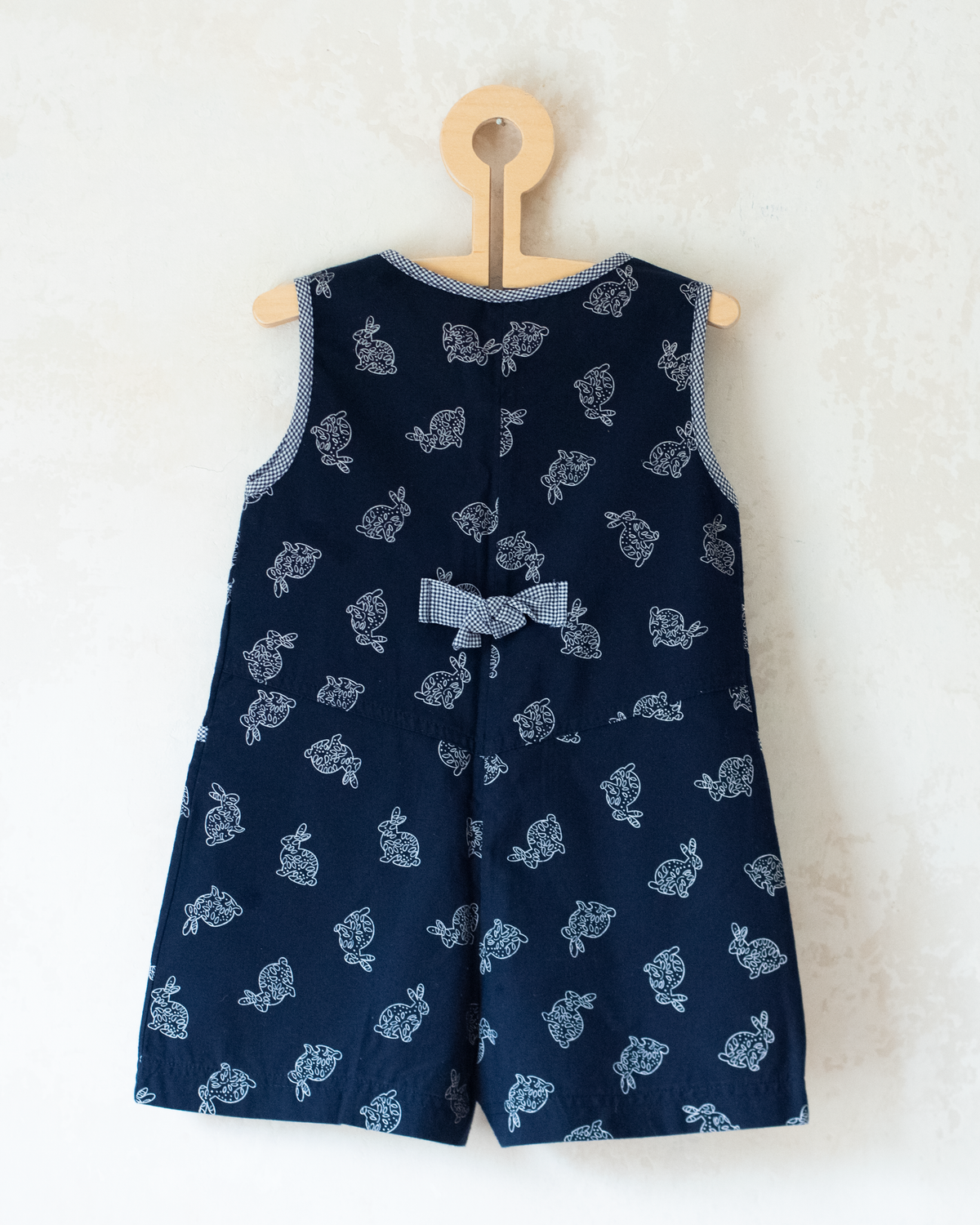 Blue short romper with bunnies | 3-4 years