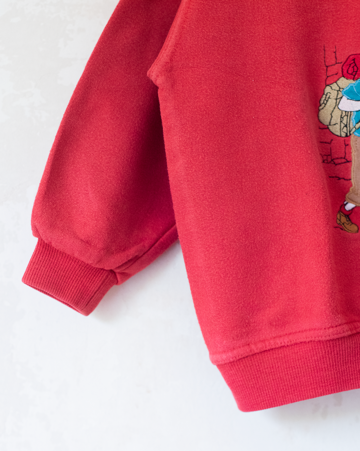 Red sweatshirt with colorful Tintin embroidery | 4-5 years