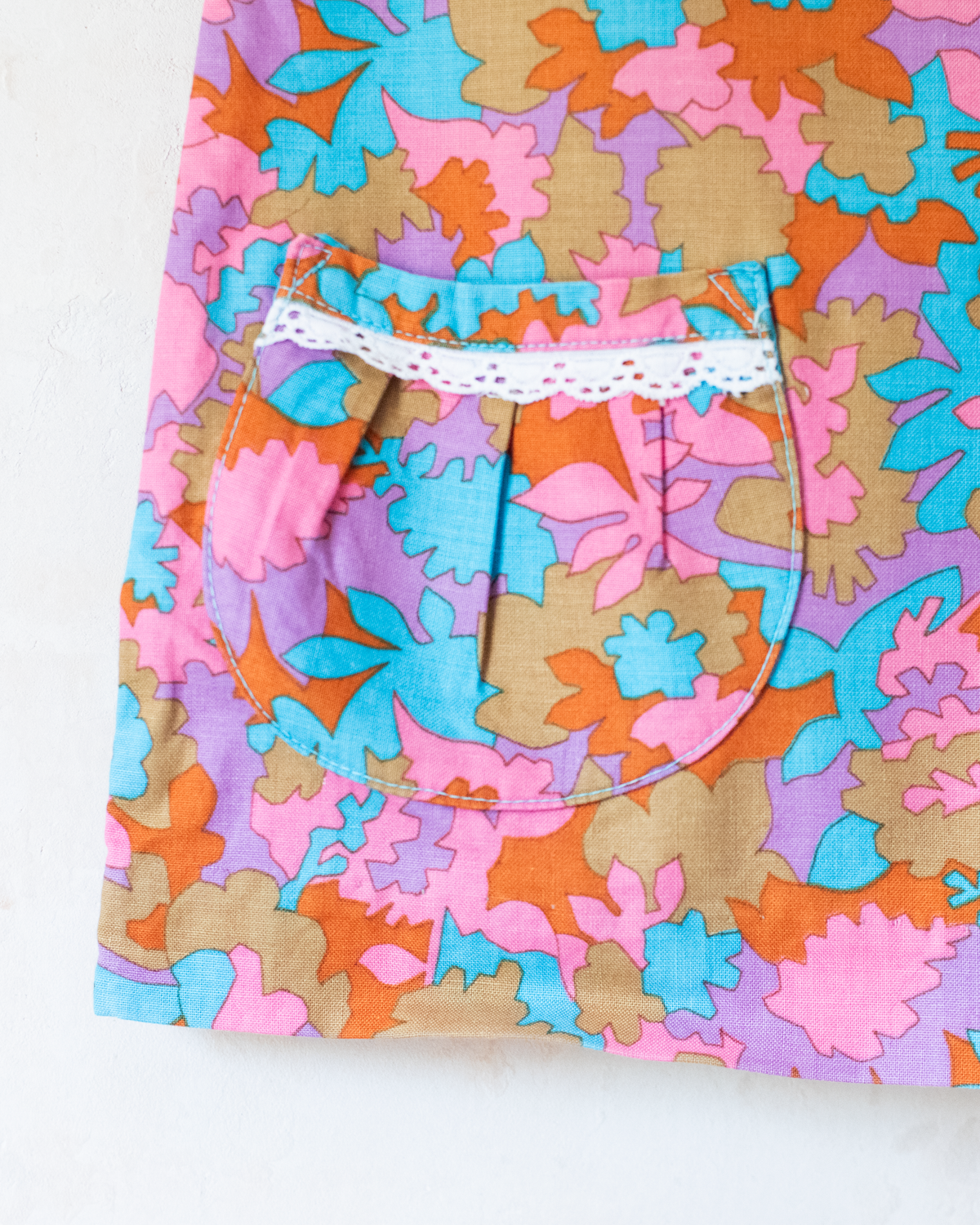 Floral dress with white lace | 12-18 months