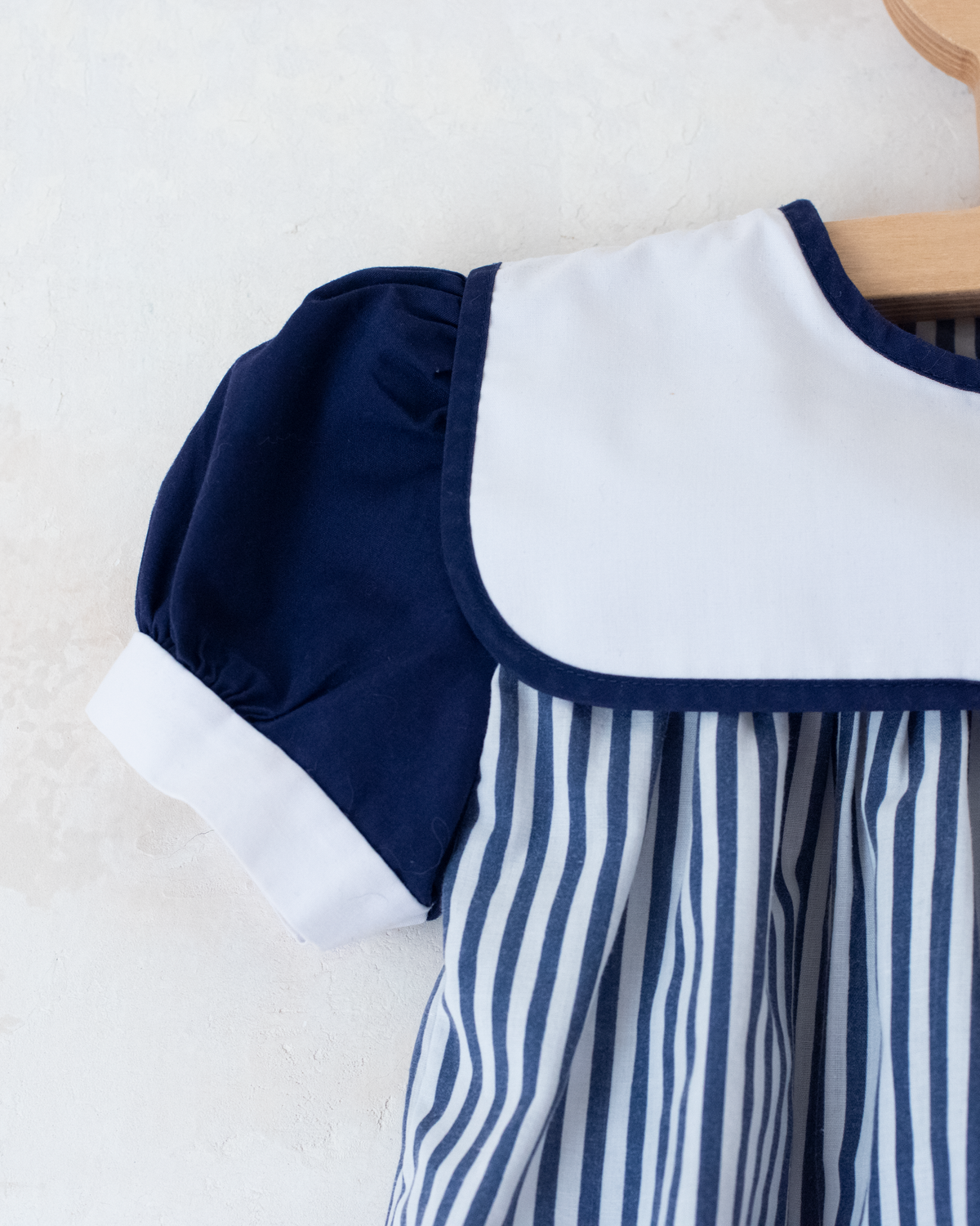 Striped dress with embroidered boat neck | 9-12 months