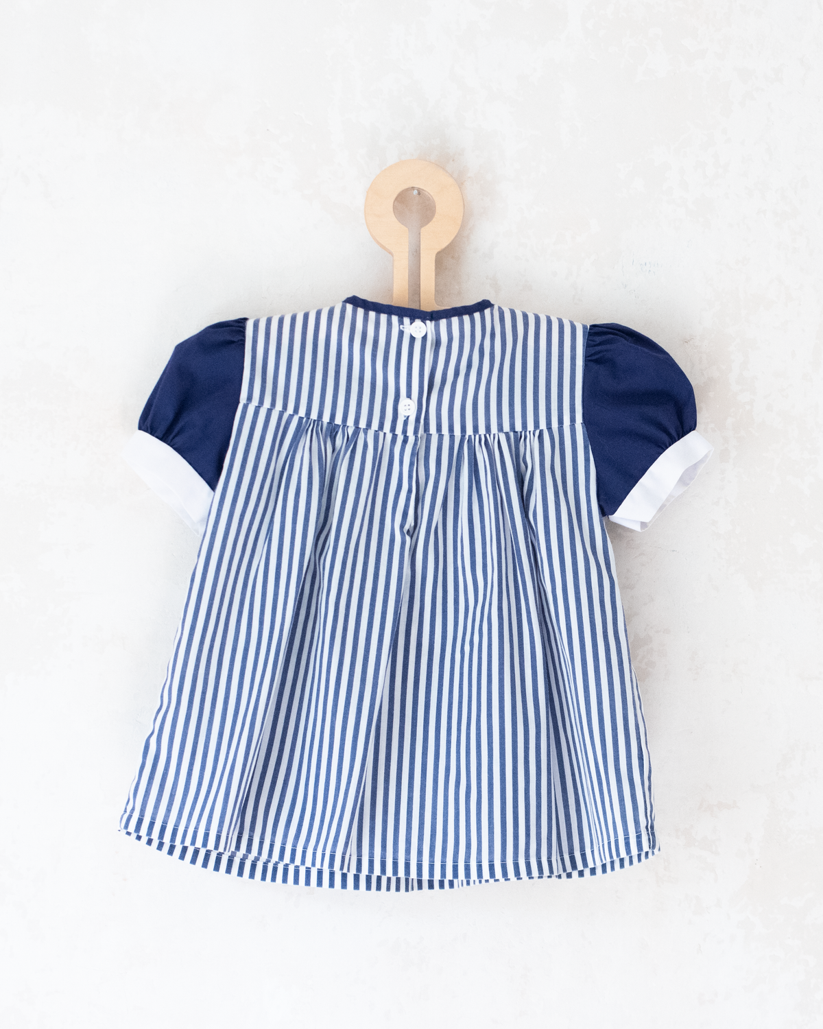 Striped dress with embroidered boat neck | 9-12 months