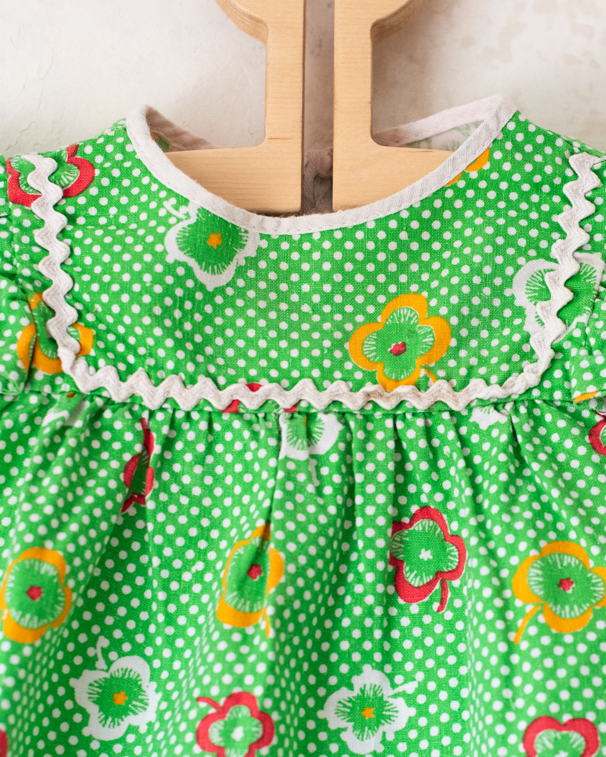 Green floral tank top from the seventies | 3-6 months