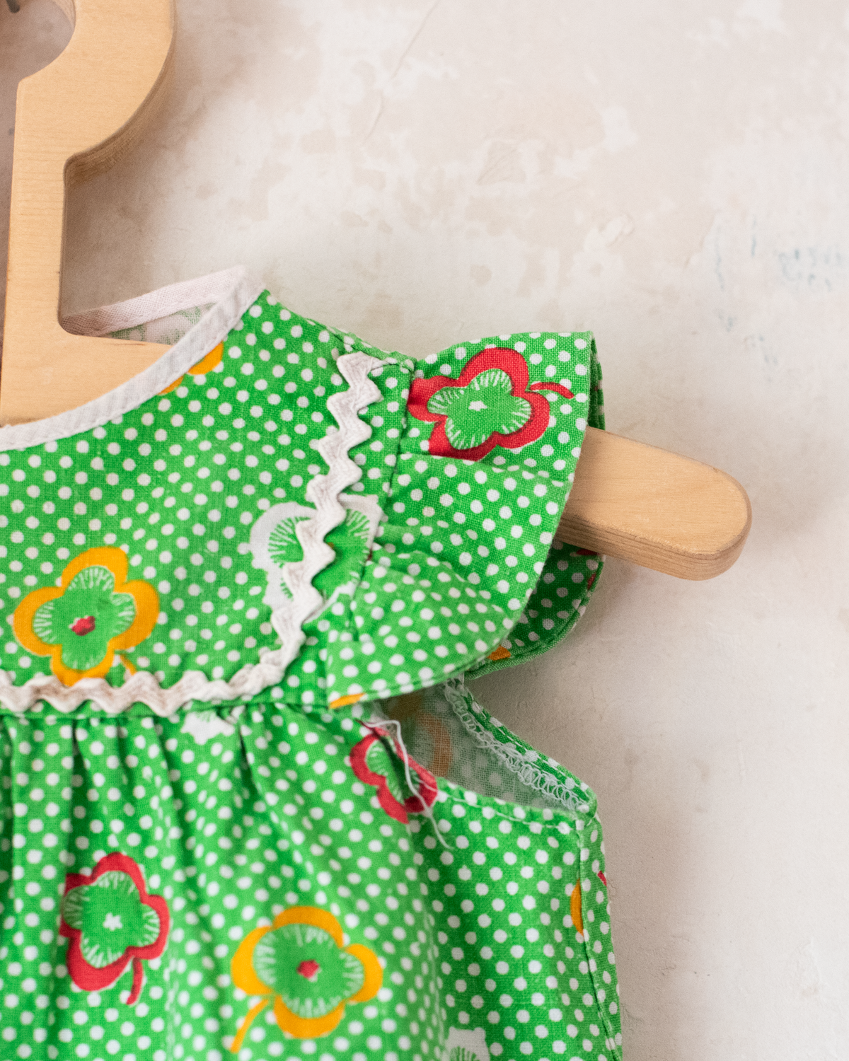 Green floral tank top from the seventies | 3-6 months