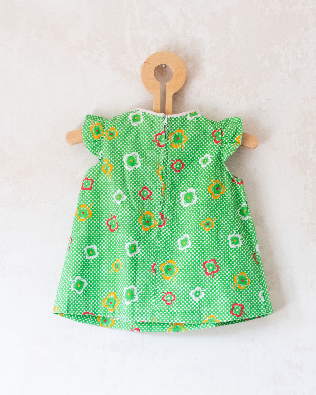 Green floral tank top from the seventies | 3-6 months
