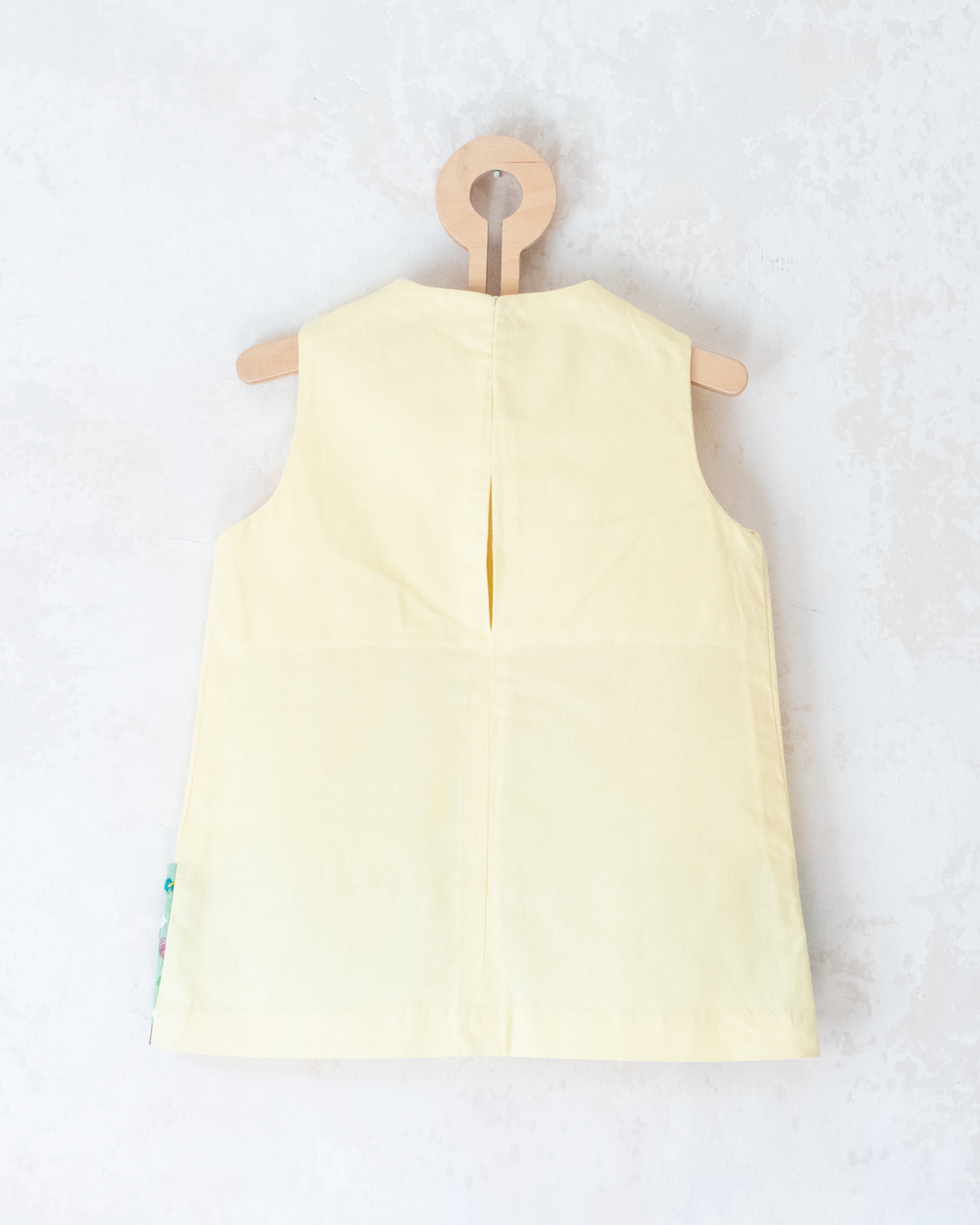 Yellow dress with checks and flowers | 9-12 months