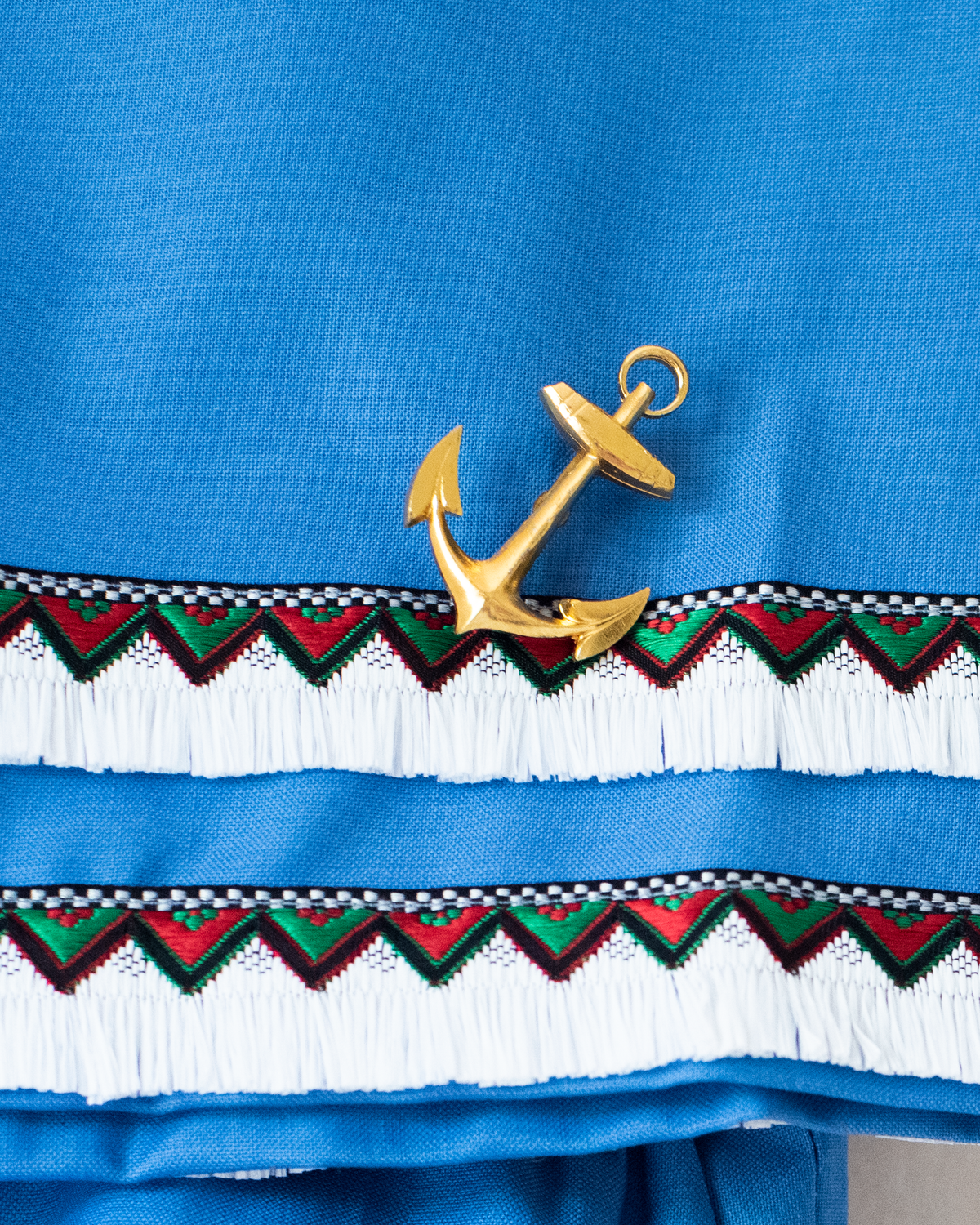 Light blue sailor set with gold anchor | Parisian dead stock from the sixties | 2-3 years