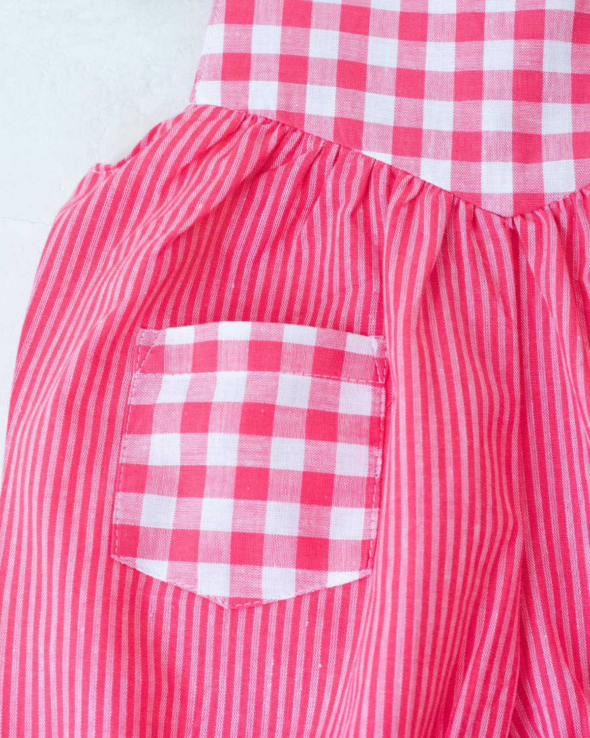 Linen checked and striped overalls | 3-6 months