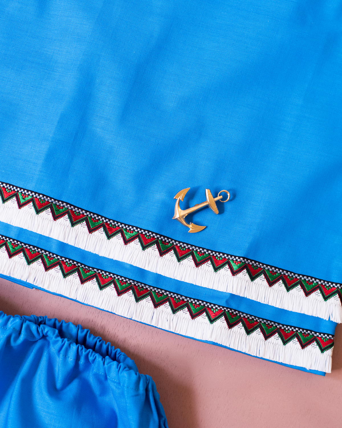 Blue sailor set with gold anchor | Parisian deadstock from the sixties | 3-4 years