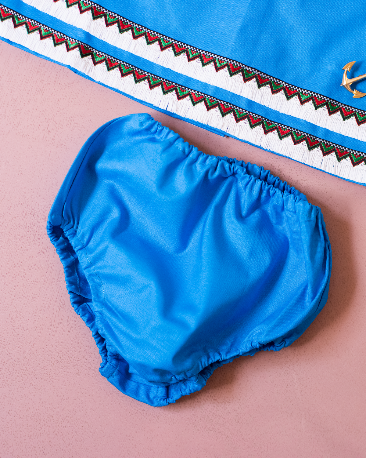 Blue sailor set with gold anchor | Parisian deadstock from the sixties | 18-24 months