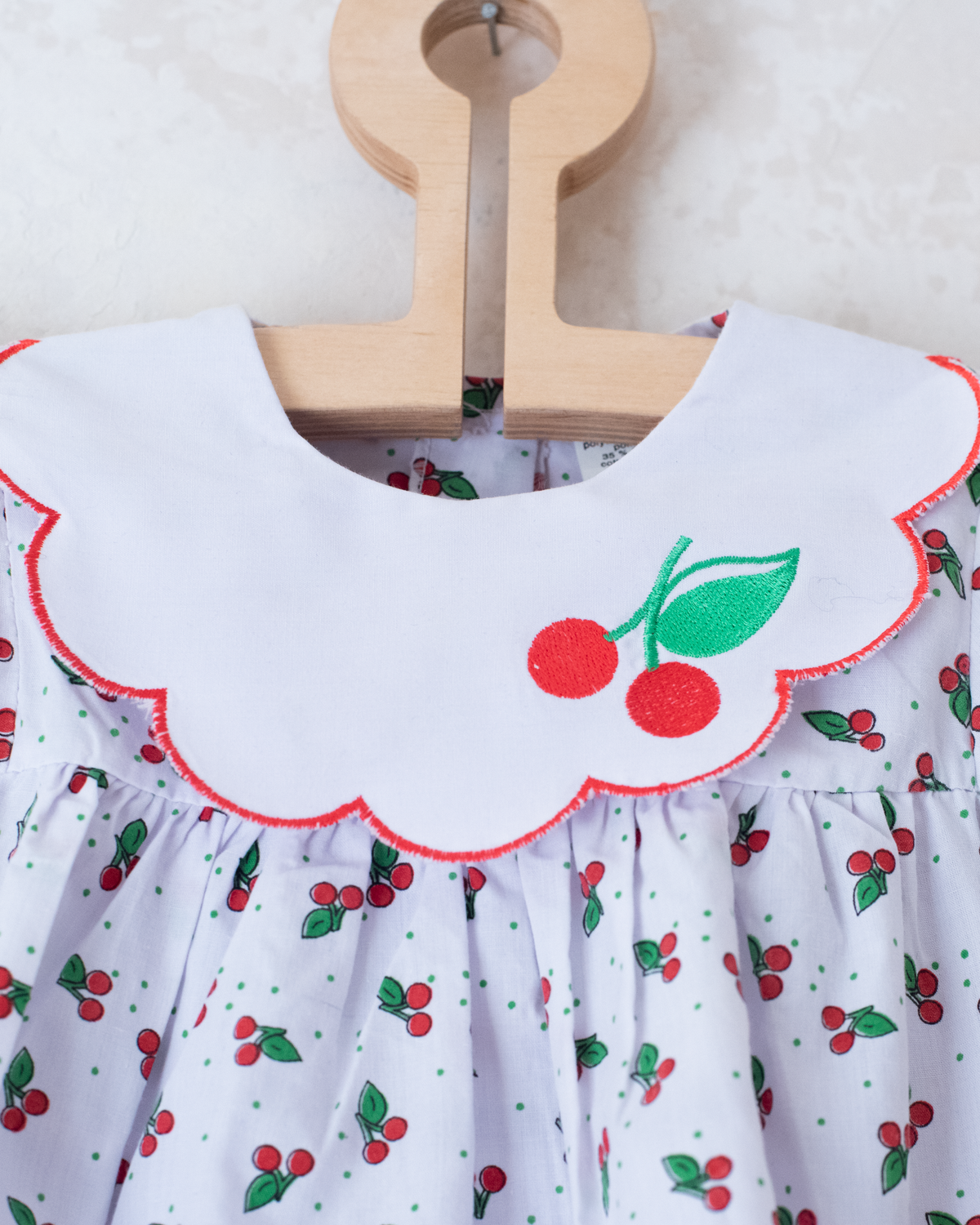 Cherry dress with wide collar | 9-12 months