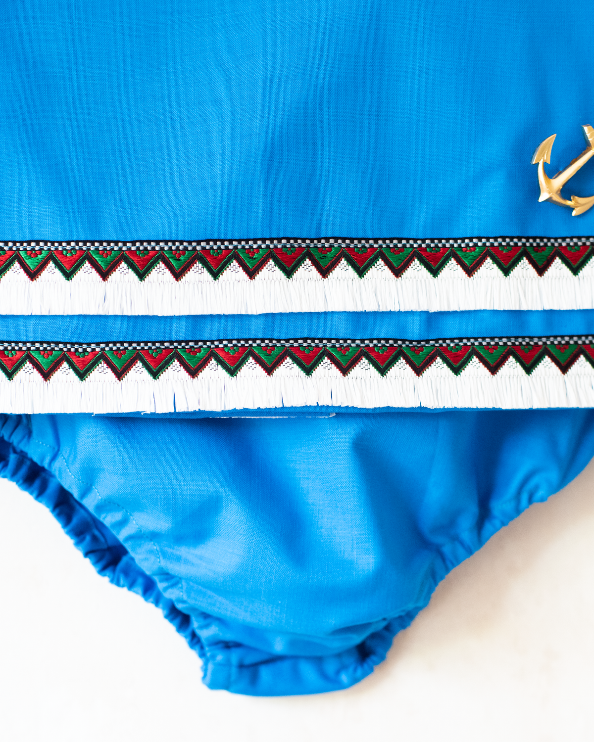 Blue sailor set with gold anchor | Parisian deadstock from the sixties | 18-24 months