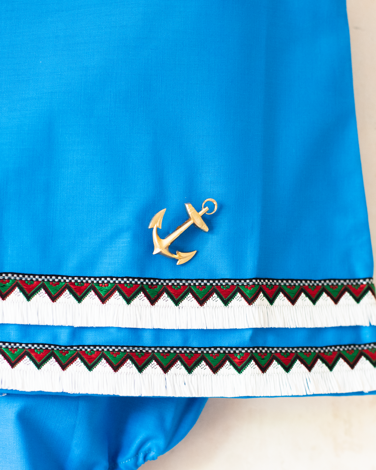 Blue sailor set with gold anchor | Parisian deadstock from the sixties | 18-24 months