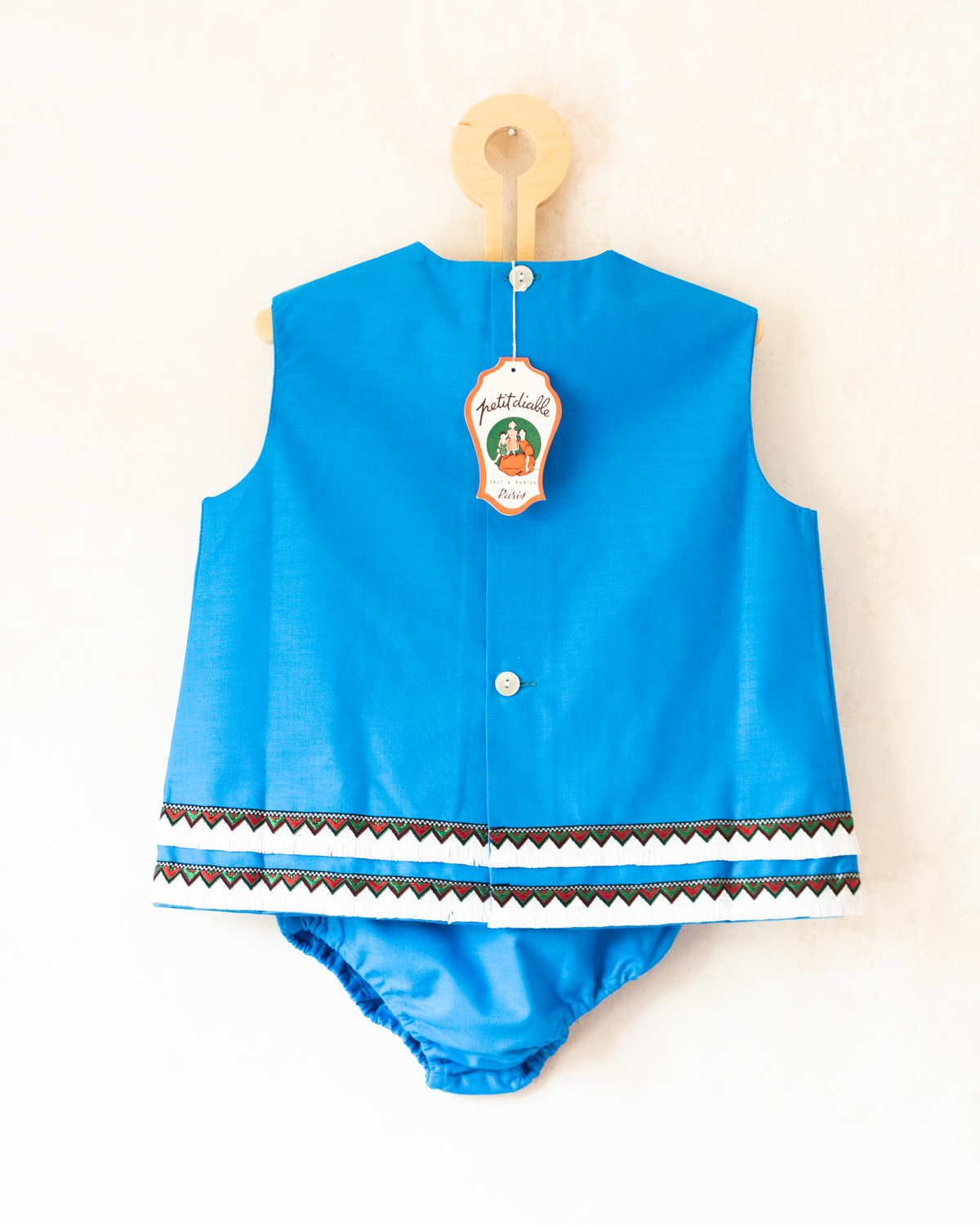 Blue sailor set with gold anchor | Parisian deadstock from the sixties | 3-4 years