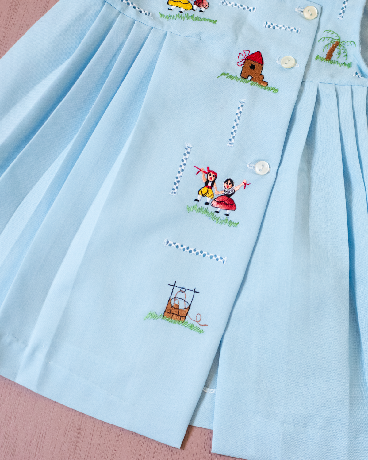 Light blue tunic with colorful embroidery | 18-24 months