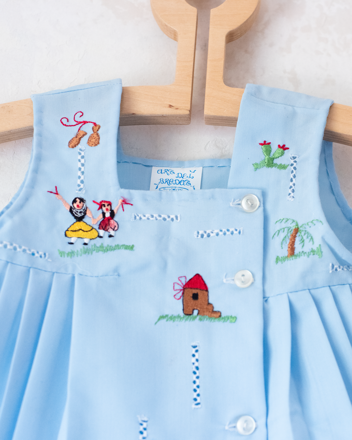 Light blue tunic with colorful embroidery | 18-24 months