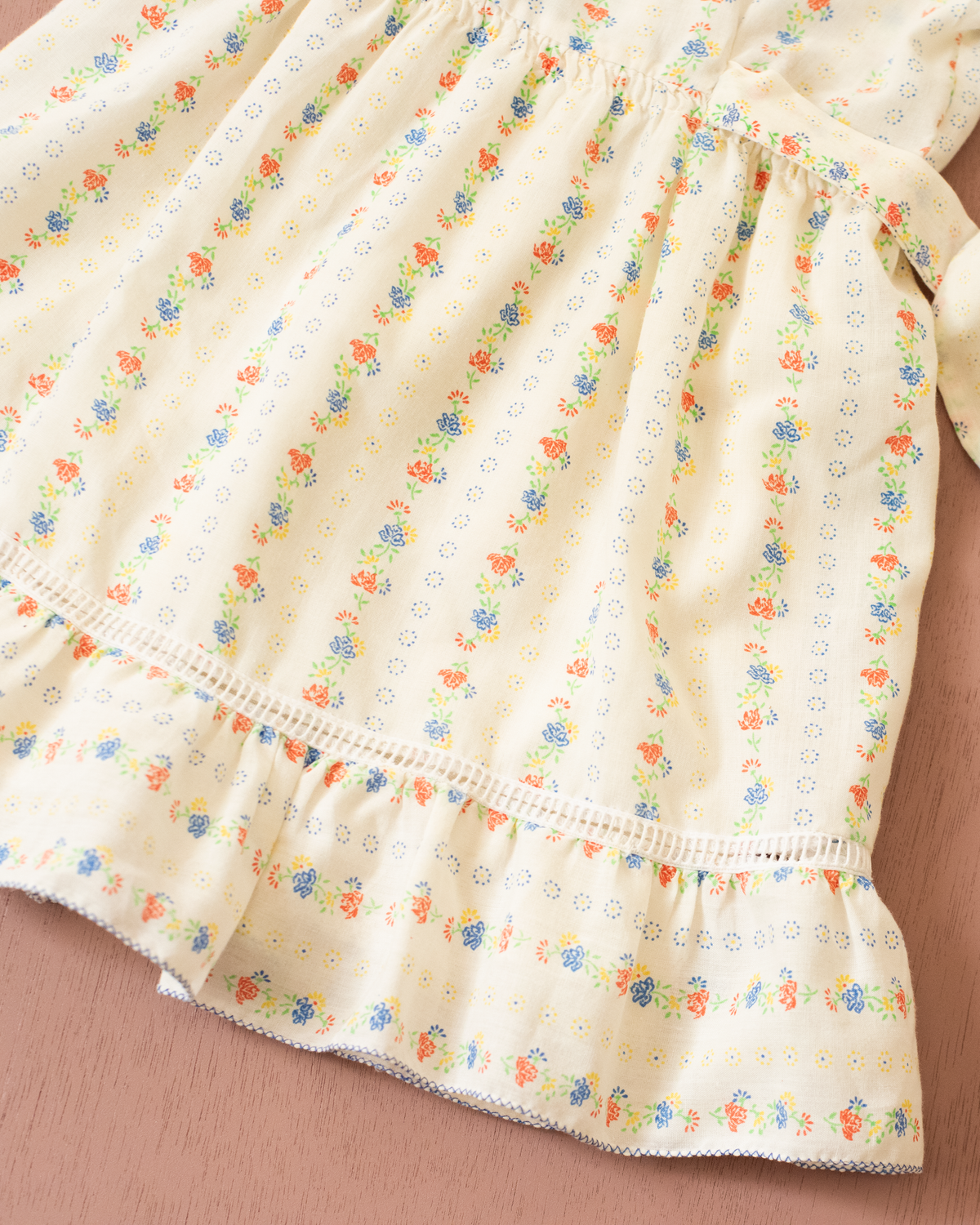Floral Dress with Lace | Italian Deadstock | 18-24 Months
