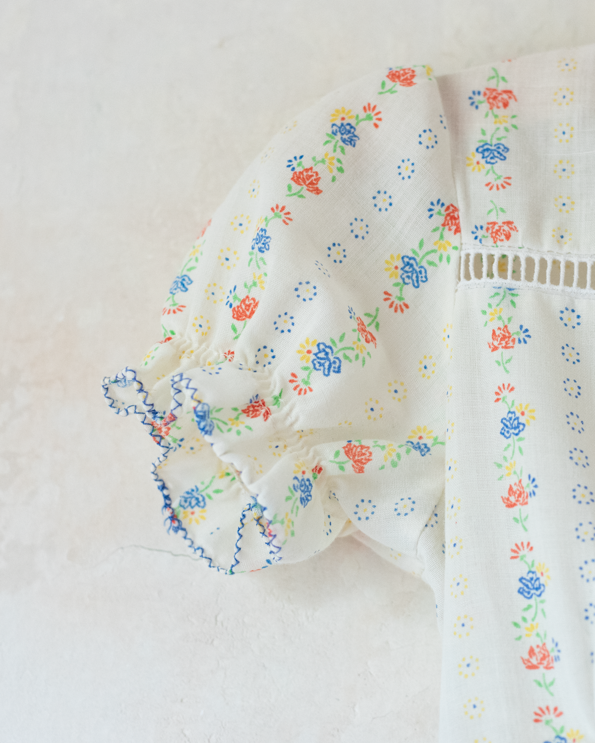 Floral Dress with Lace | Italian Deadstock | 18-24 Months
