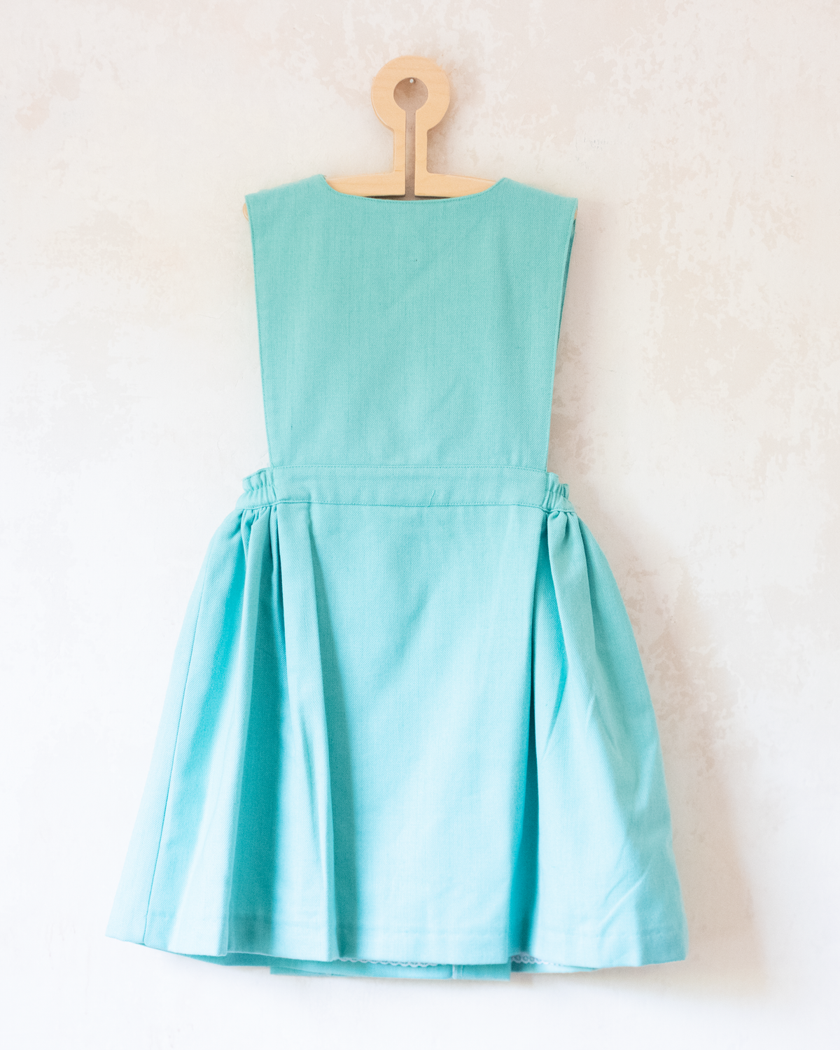 Turquoise sarafan with gold buttons | Dead stock from Italy | 6-7 years