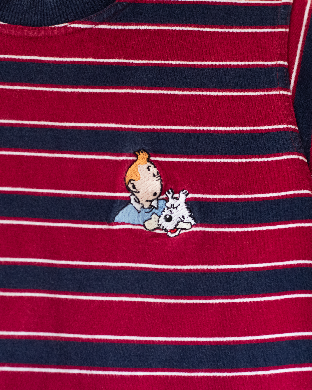 Striped T-shirt with Tintin embroidery | 4-5 years
