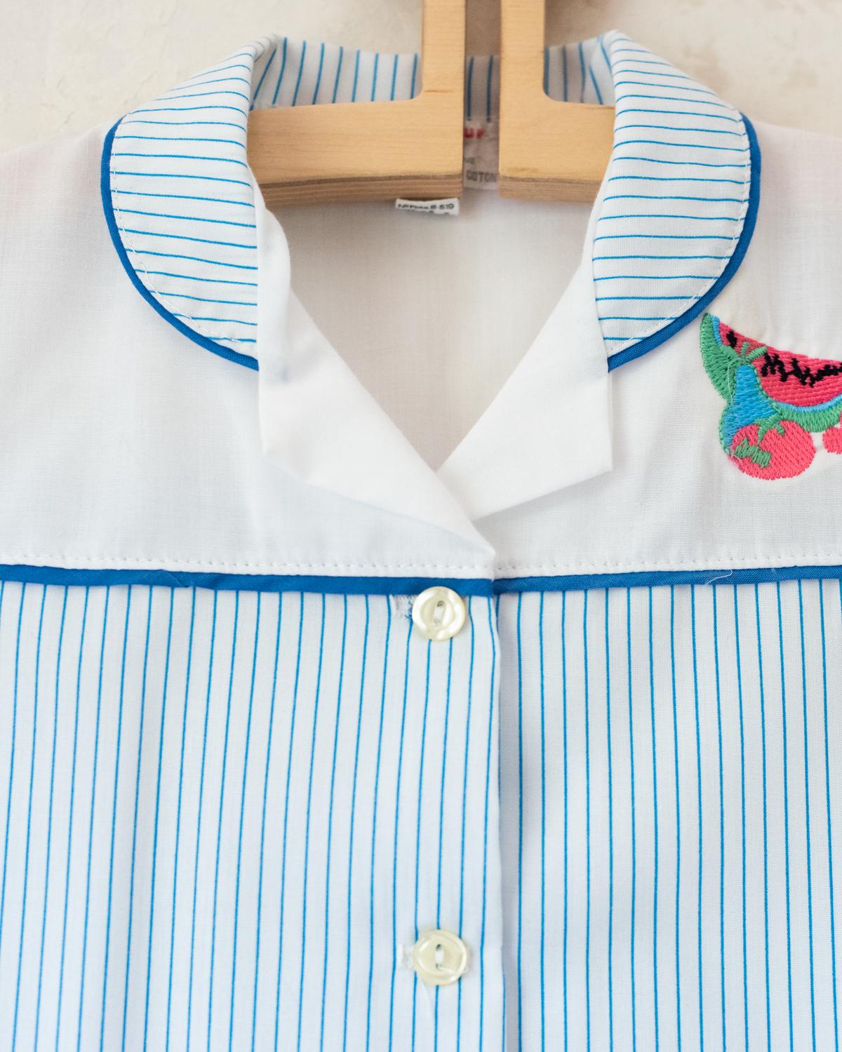 Tank top with stripes and embroidered watermelon | Spanish Deadstock | 6-7 years