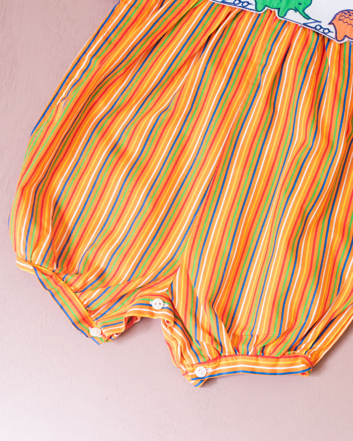 Colorful striped overalls with elephants | 9-12 months