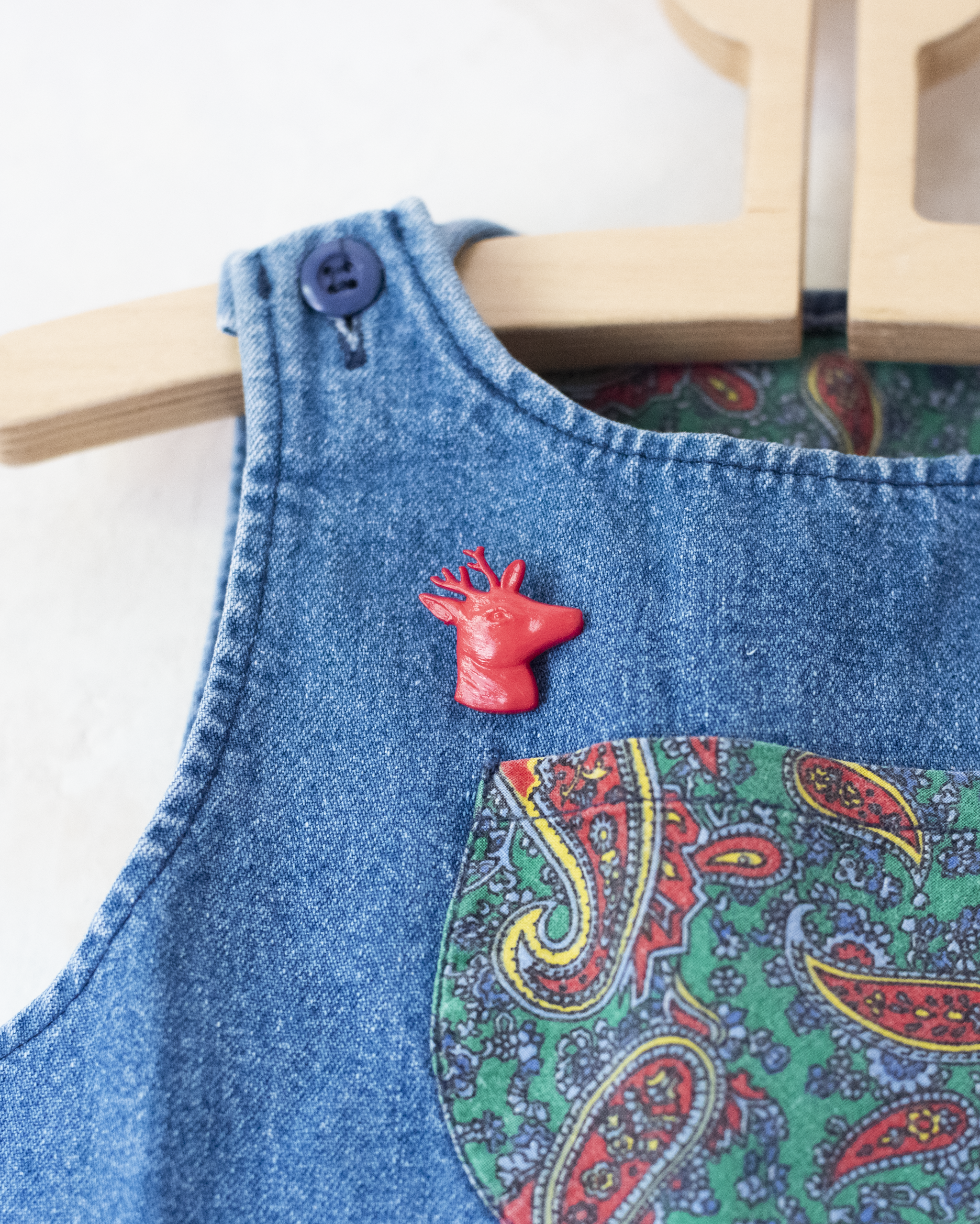 אוברול ג׳ינס עם פאטצ׳ מהאייטיז ואייל | 2-3 שנים