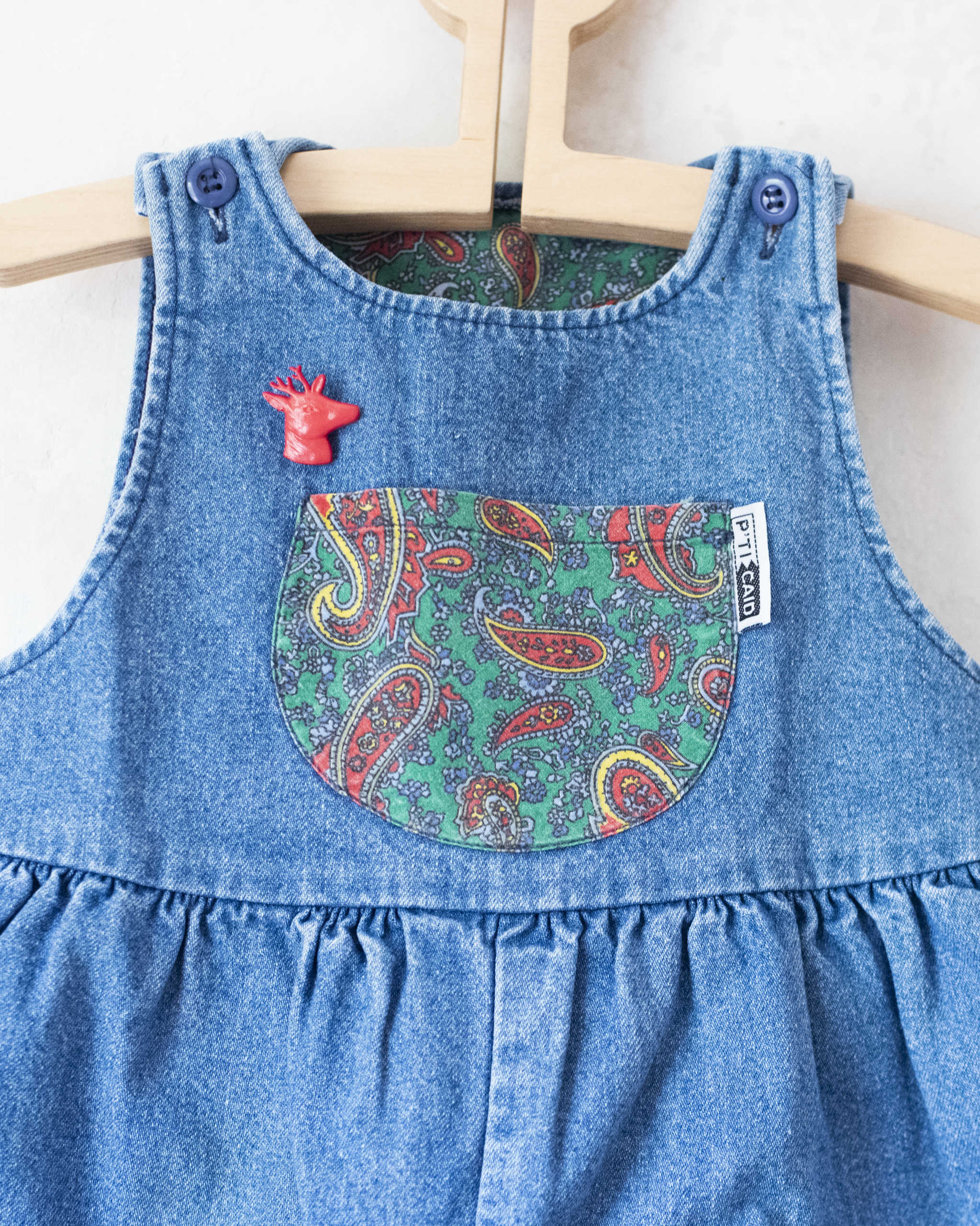 אוברול ג׳ינס עם פאטצ׳ מהאייטיז ואייל | 2-3 שנים