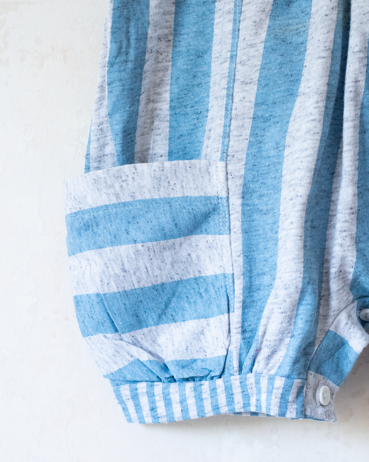 Sailor overalls with light blue and gray stripes | 18-24 months
