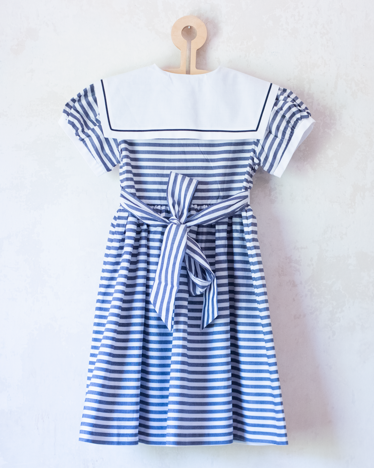 Striped dress with wide collar | 7-8 years