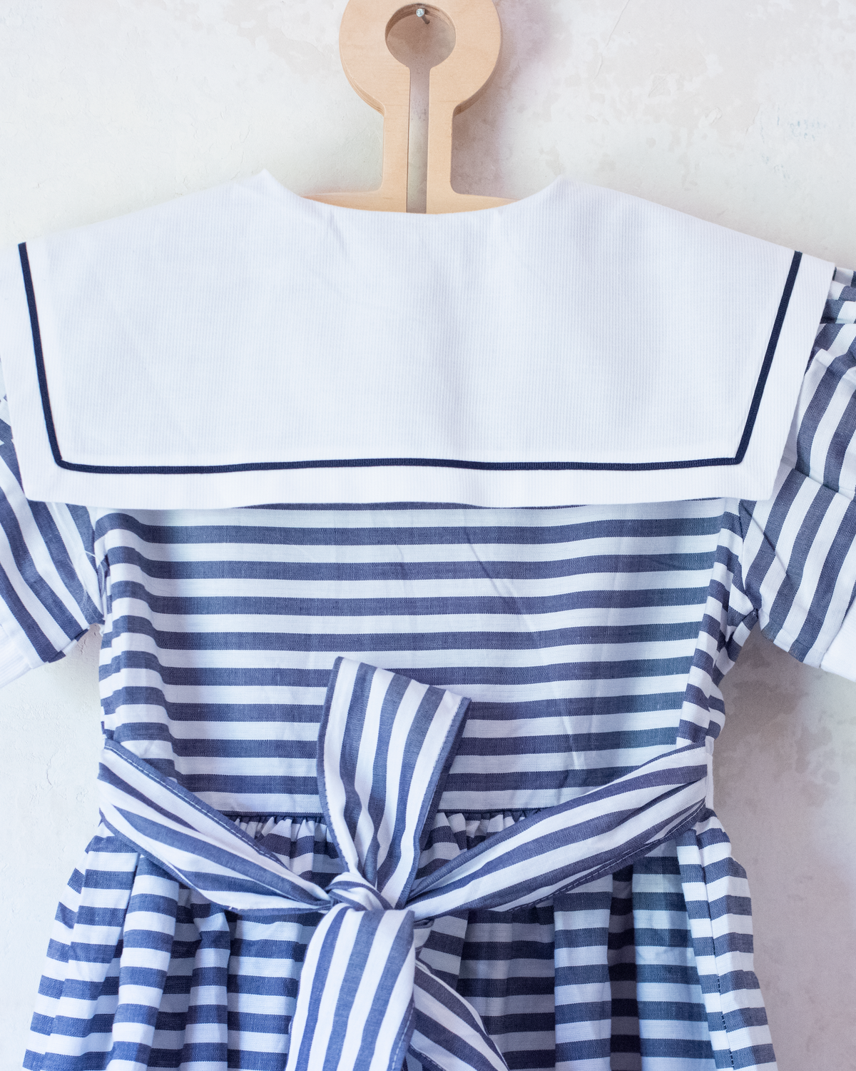 Striped dress with wide collar | 7-8 years