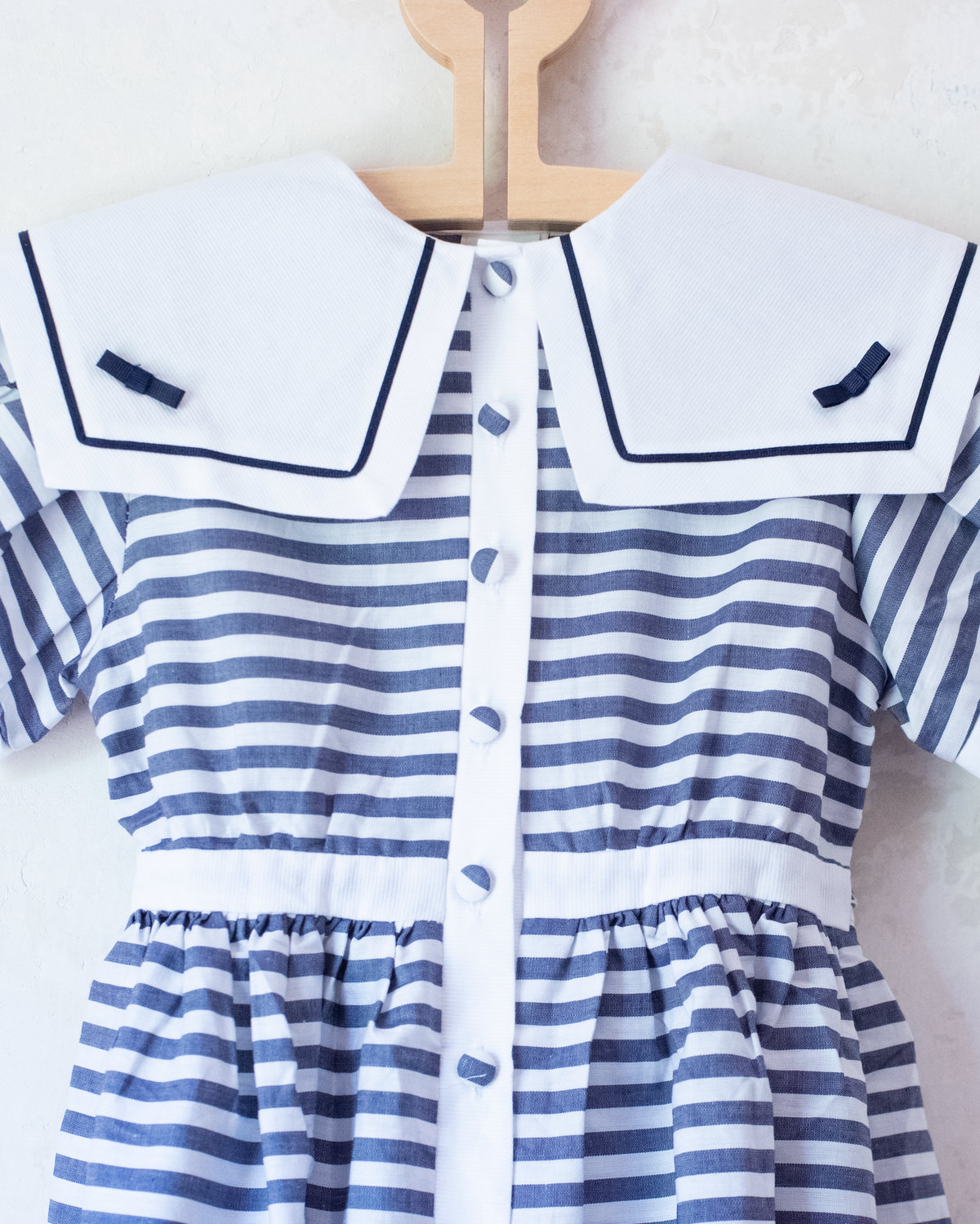 Striped dress with wide collar | 7-8 years