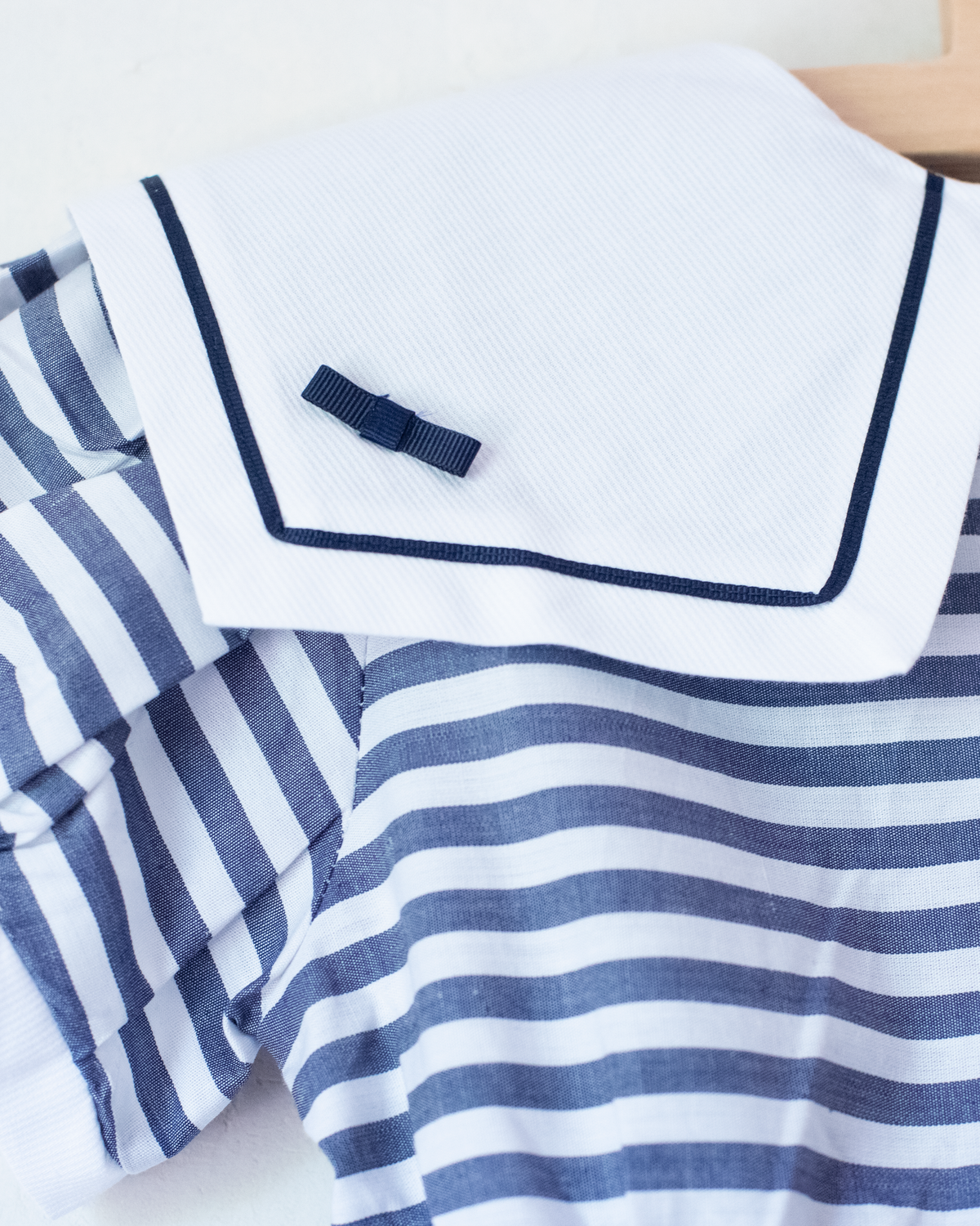 Striped dress with wide collar | 7-8 years