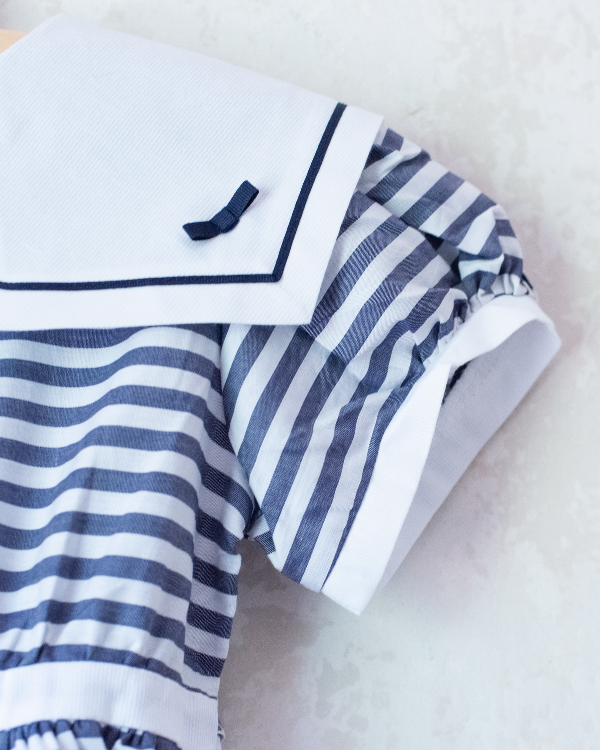 Striped dress with wide collar | 7-8 years