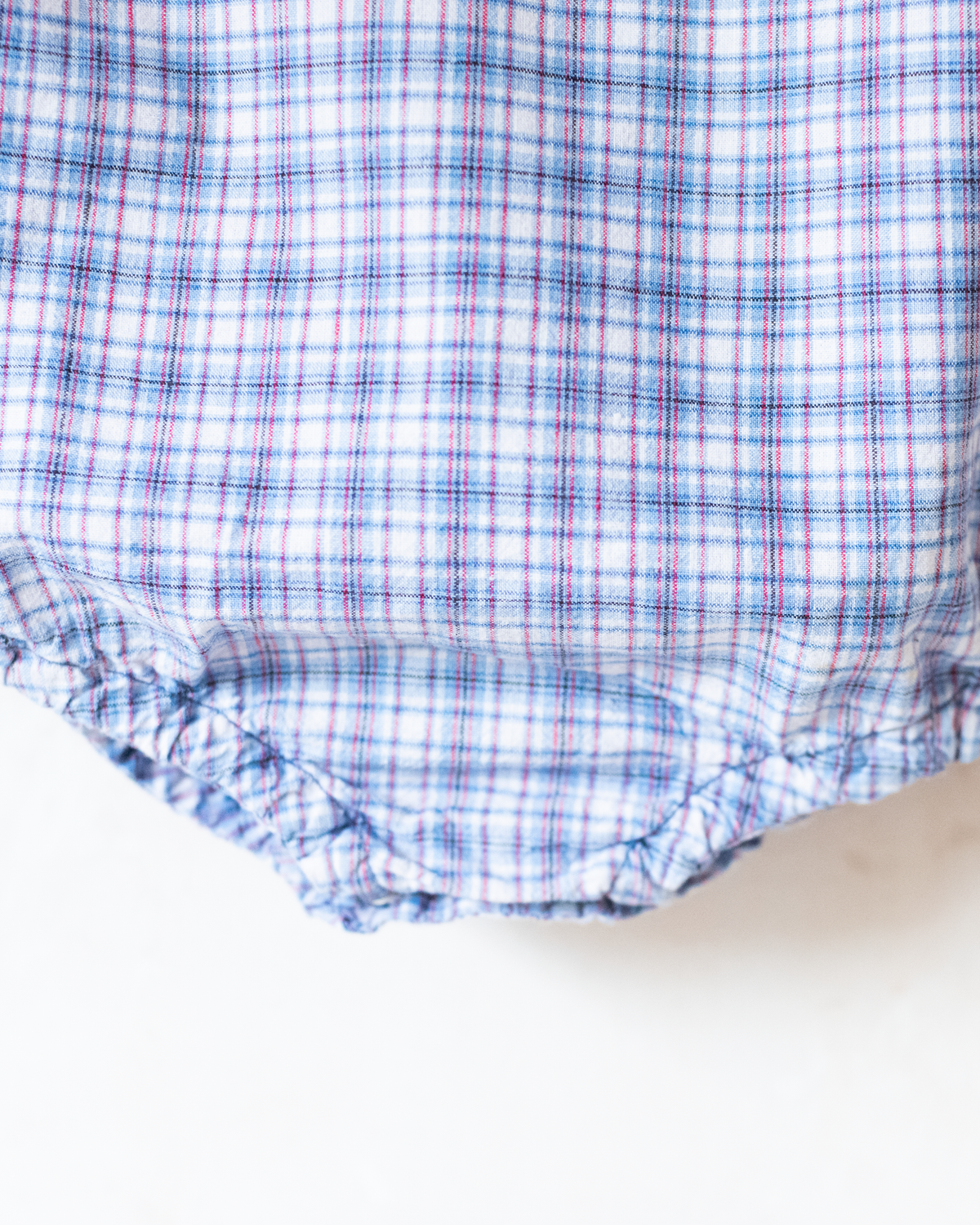 Checked Romper with Embroidered Dog | 2-3 Years