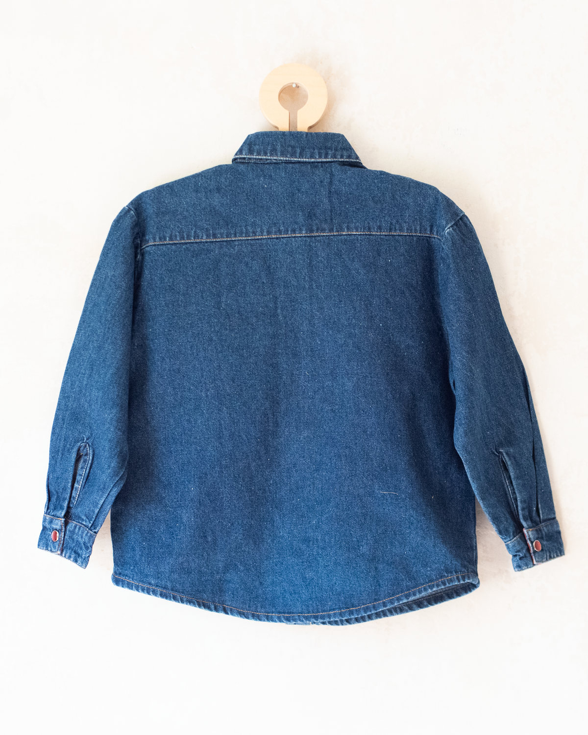 Long denim shirt with bear embroidery | 4-5 years