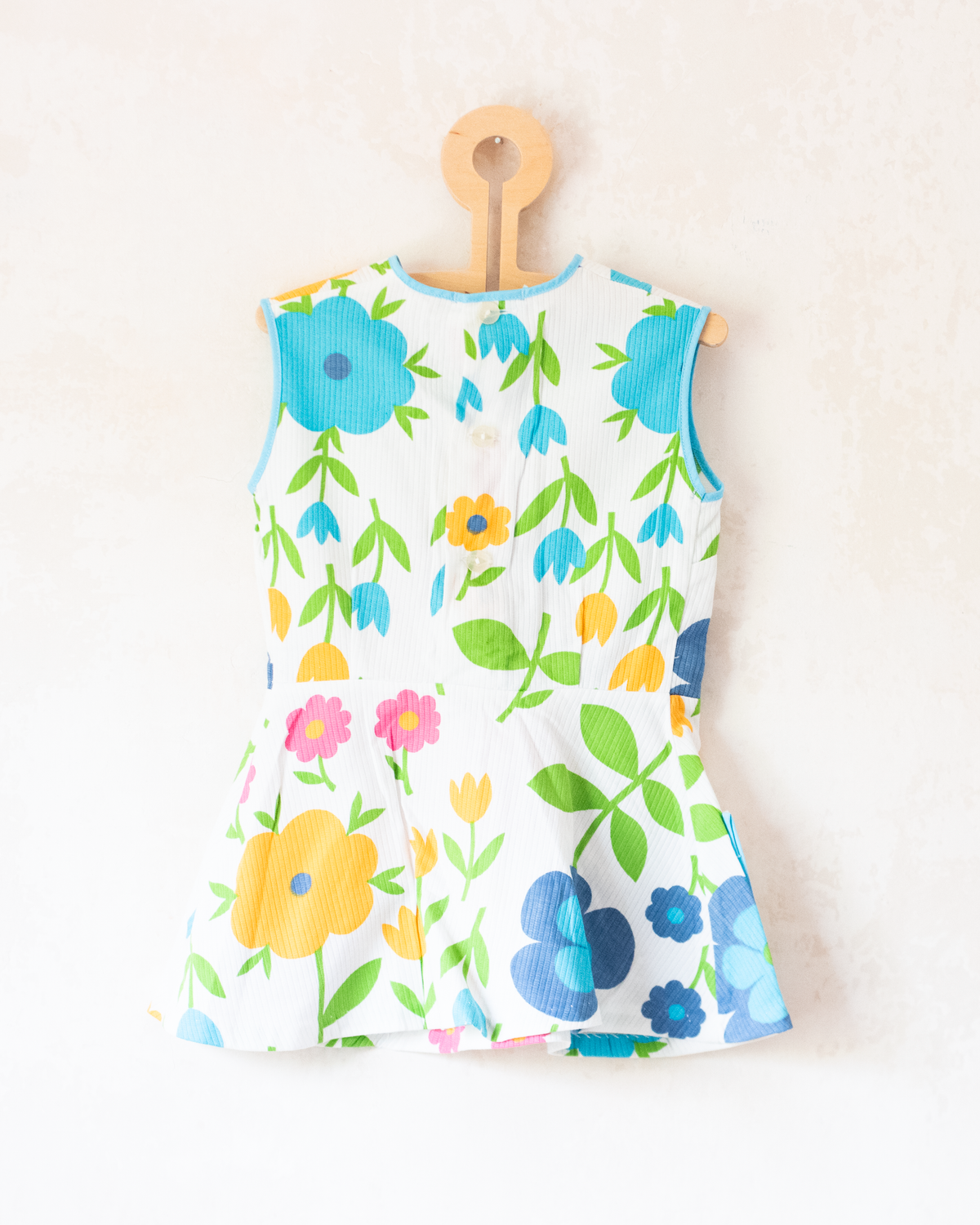 Floral white dress from the seventies | 2-3 years