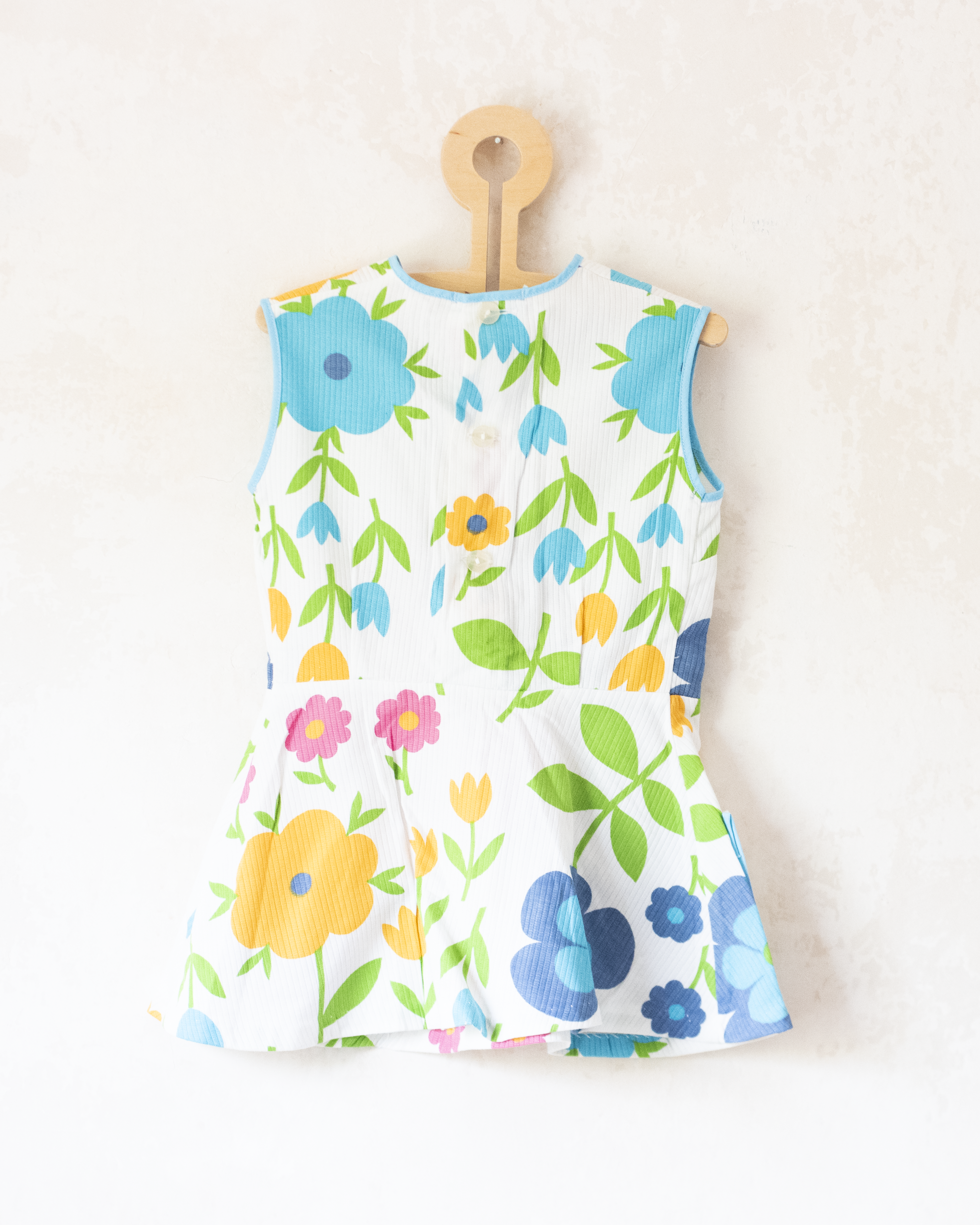 שמלה לבנה פרחונית מהסבנטיז | 2-3 שנים