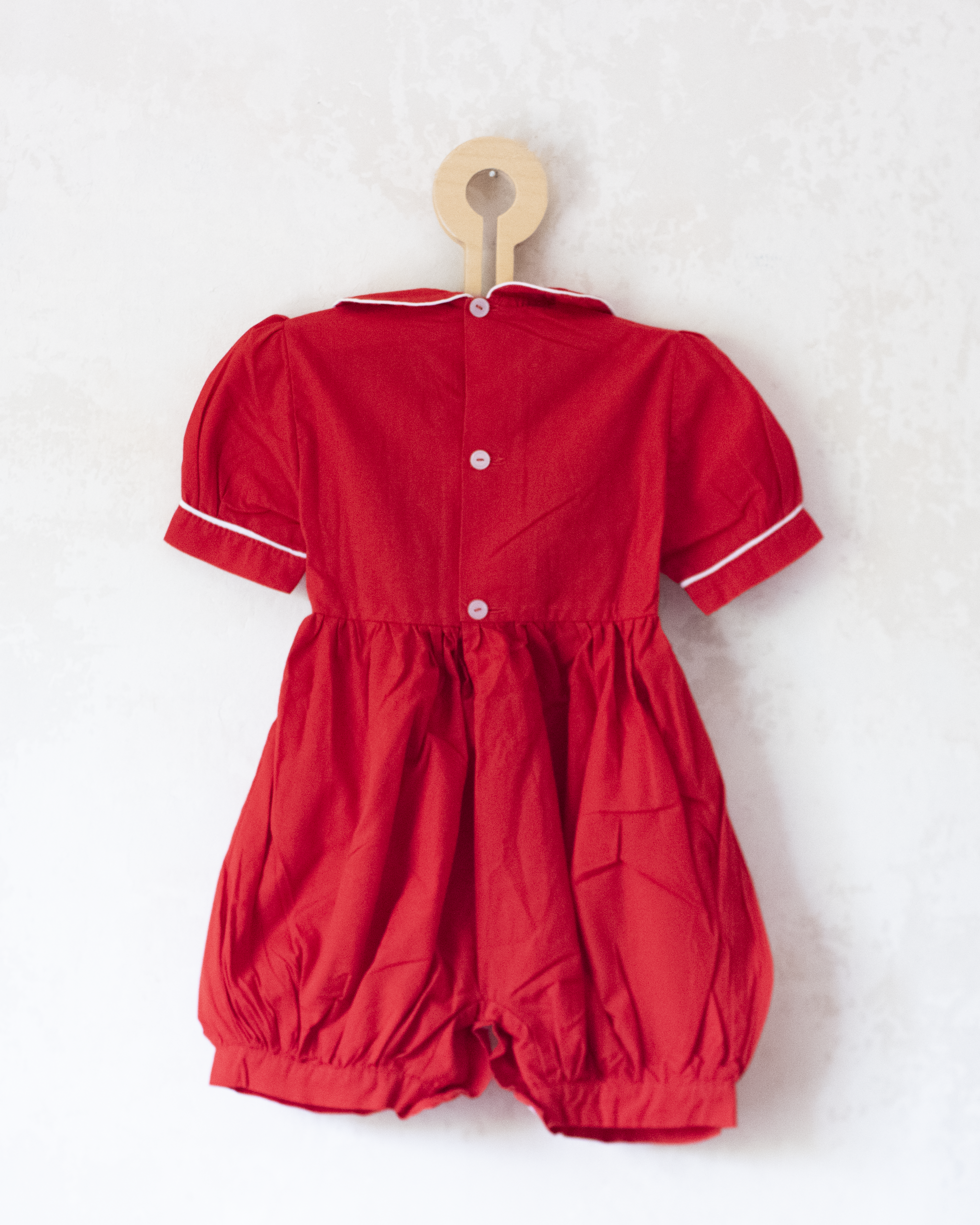 אוברול ימאים אדום עם סירות רקומות | 12-18 חודשים